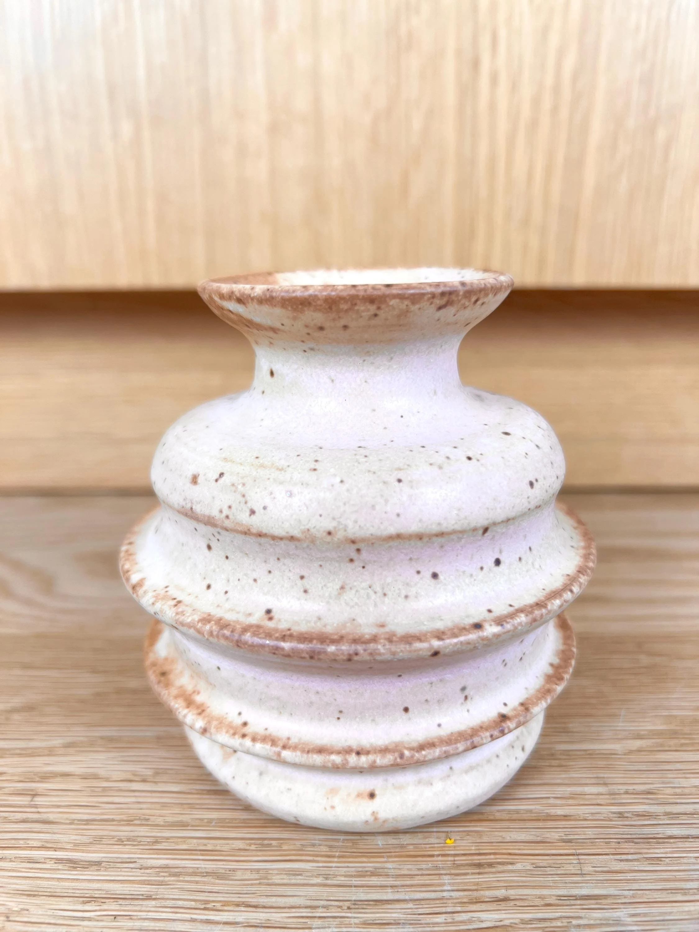 Speckled Cream Ceramic Bud Vase