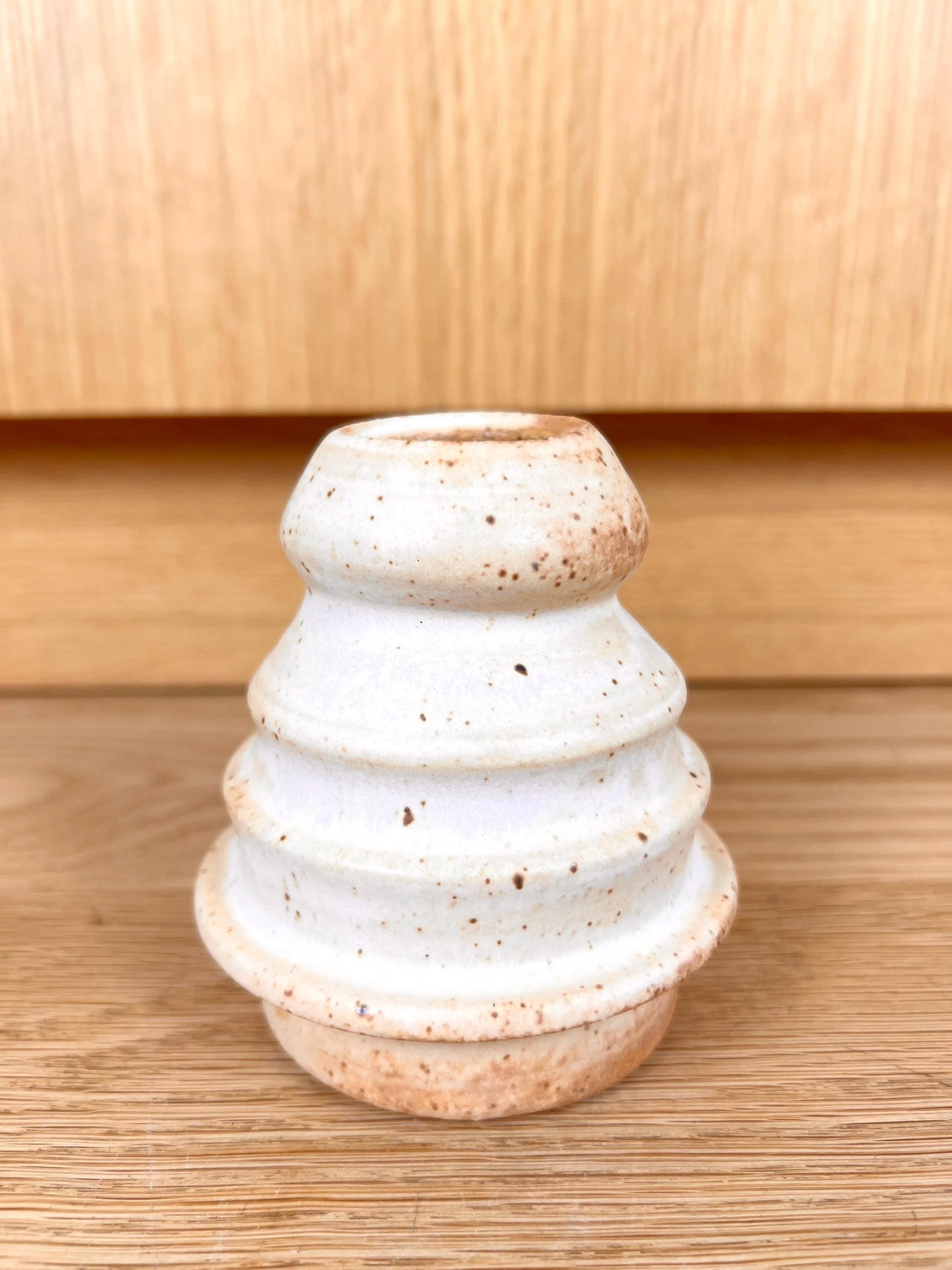 Speckled Cream Ceramic Bud Vase