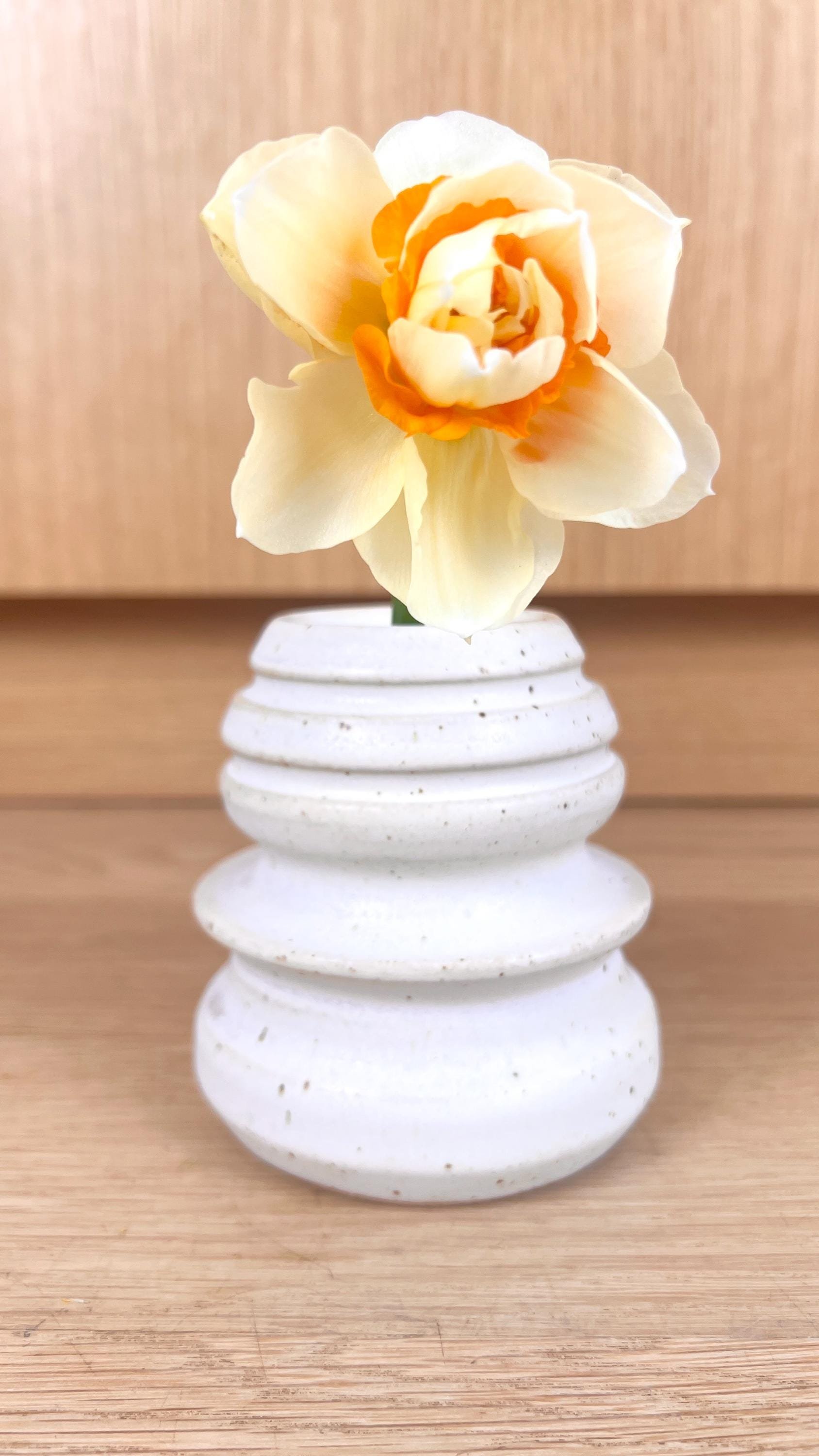 Speckled Cream Ceramic Bud Vase