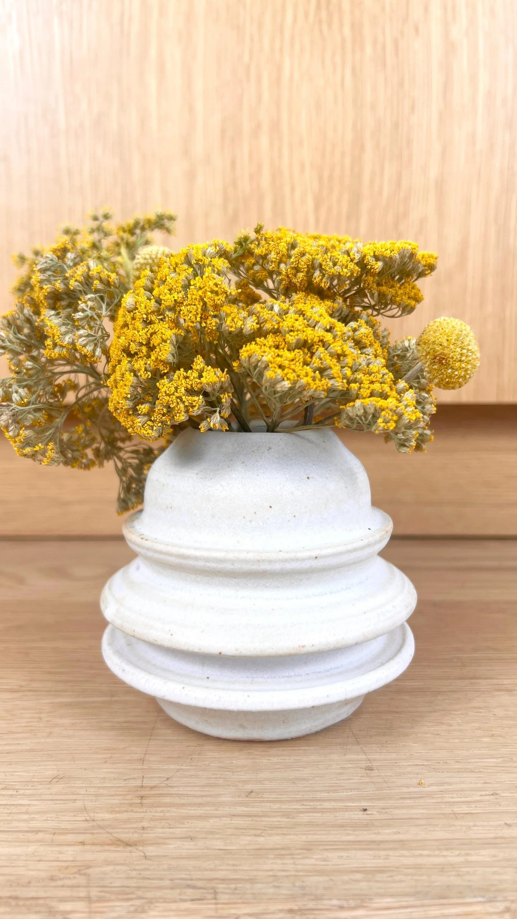 Speckled Cream Ceramic Bud Vase