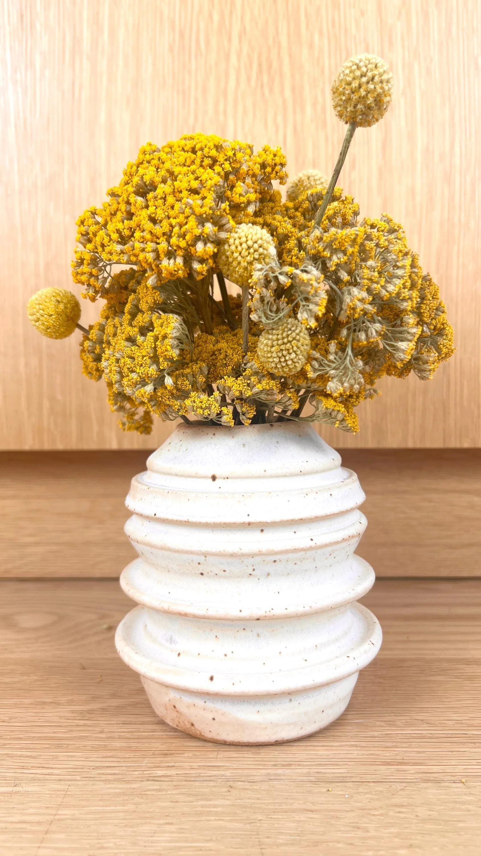 Speckled Cream Ceramic Bud Vase