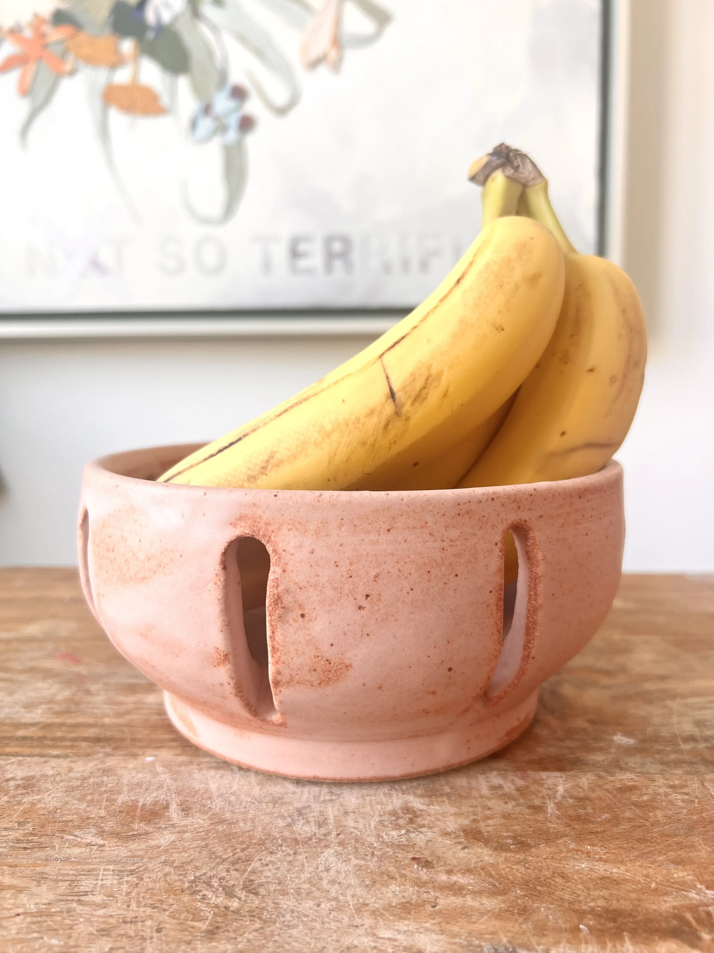 Pink Ceramic Fruit Bowl
