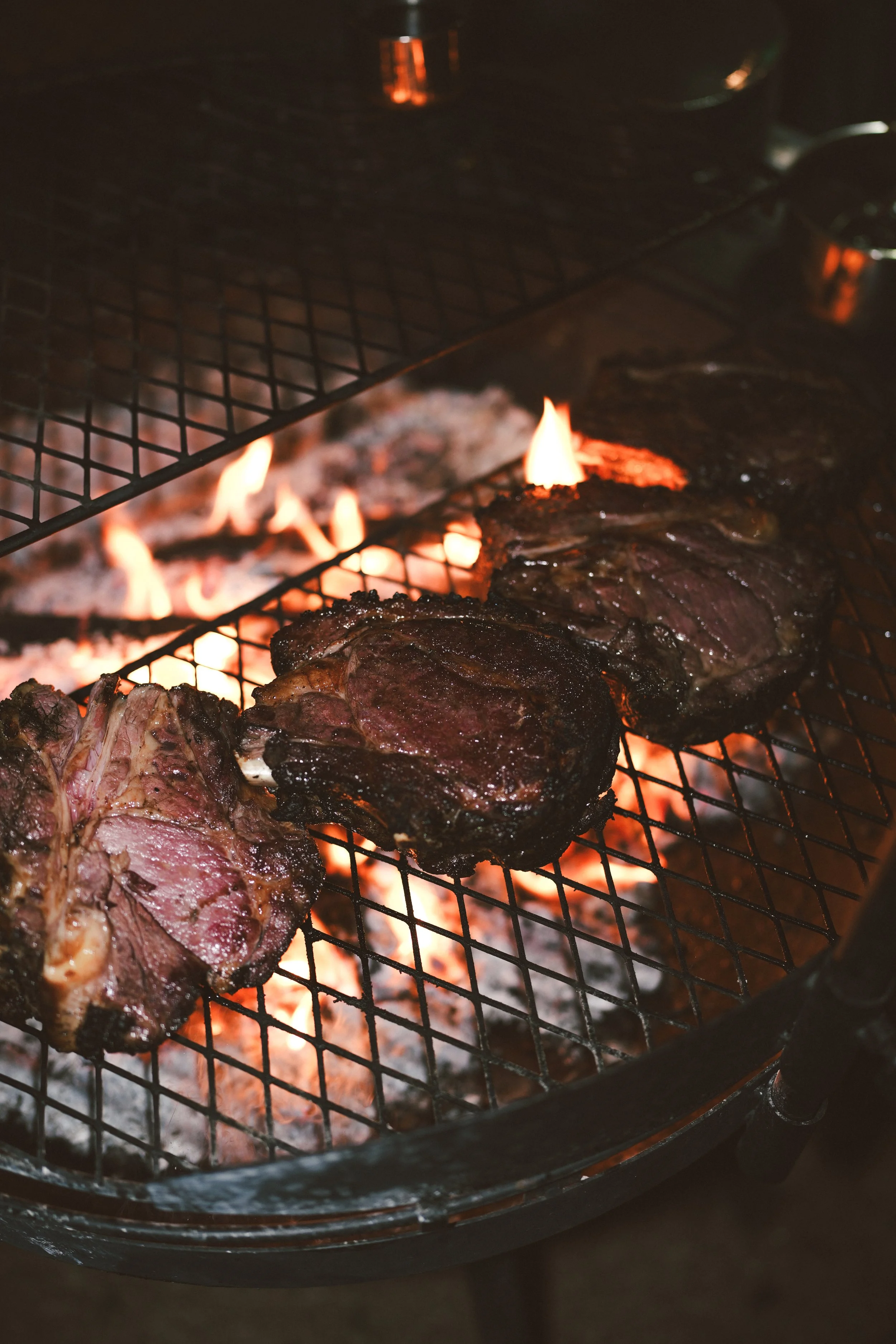 Brangus Best Beef Ribeye Grilled over Hill Country Wood Castel Austin Texas Popup