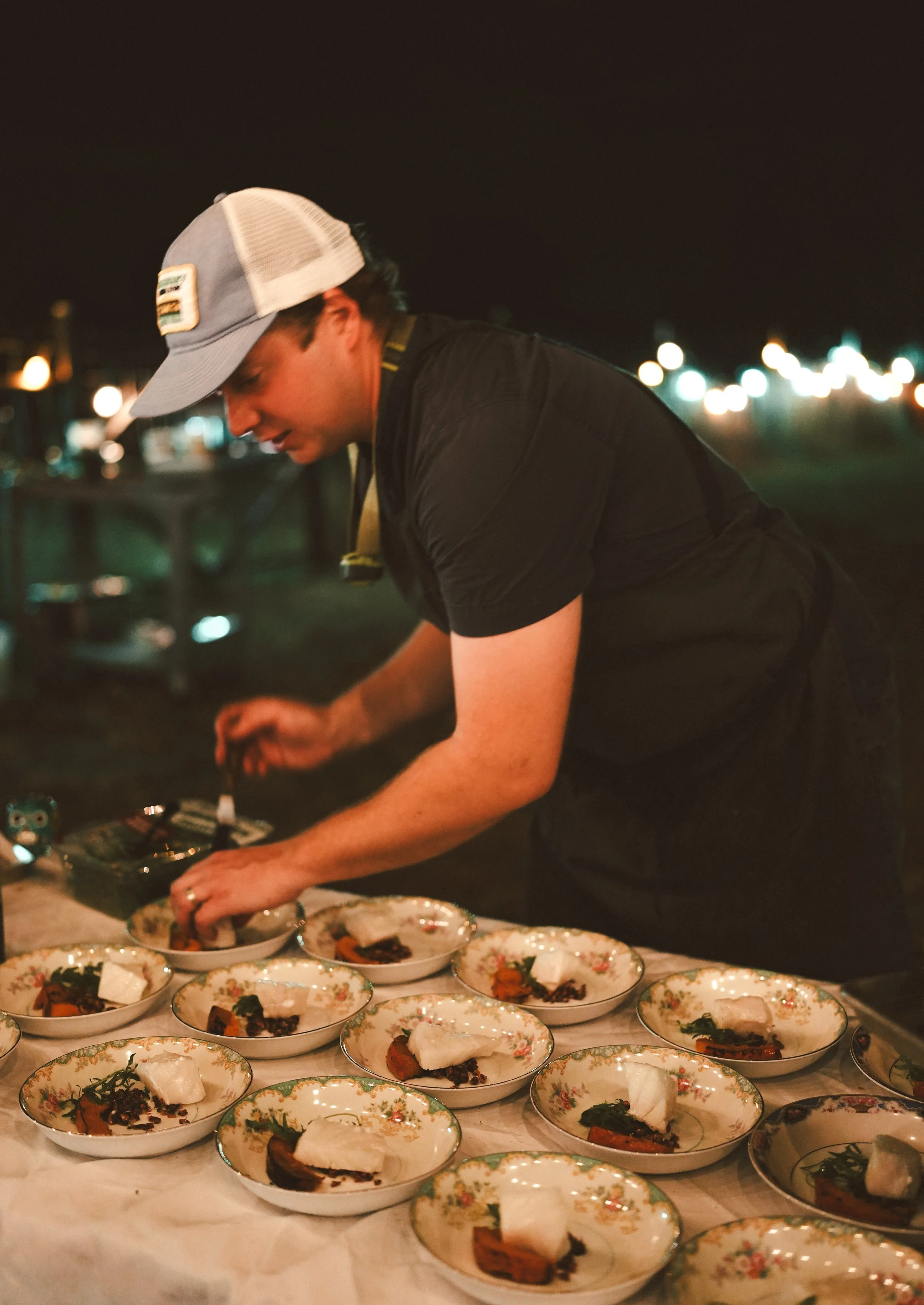 Large Party Plating outside Event With Castel Catering