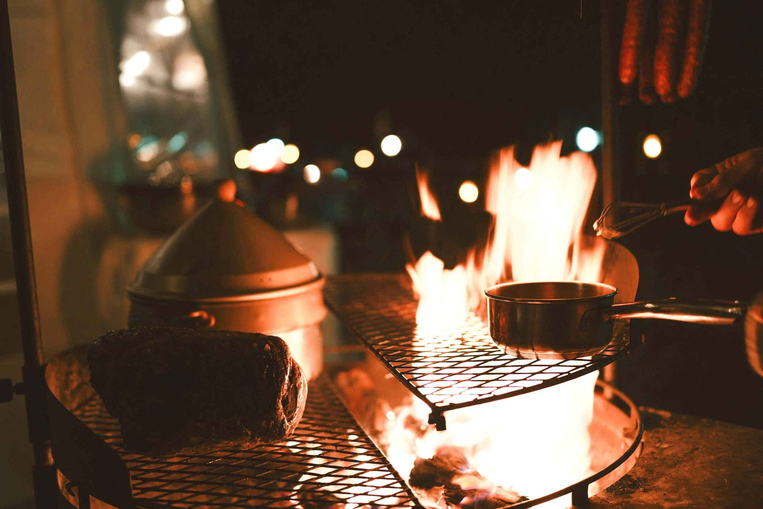 Open Fire Grill Ribeye Castel Night Popup