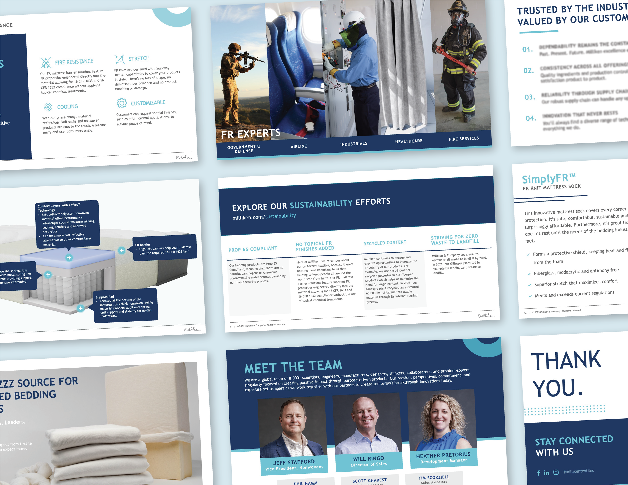 I love a good PowerPoint presentation and this one was one of my favorites. The business historically did not have much marketing support so this was a key project to help them tell our Milliken and Bedding story to customers.