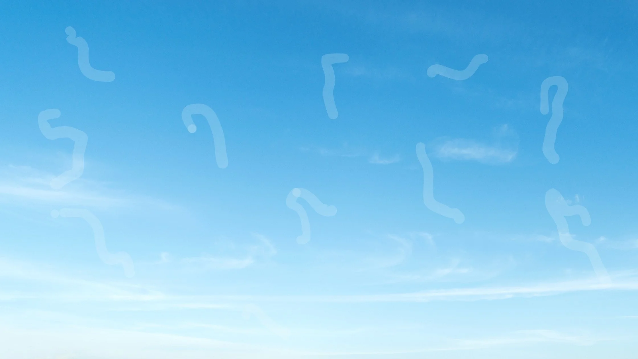 An image of visual floaters over a blue sky.