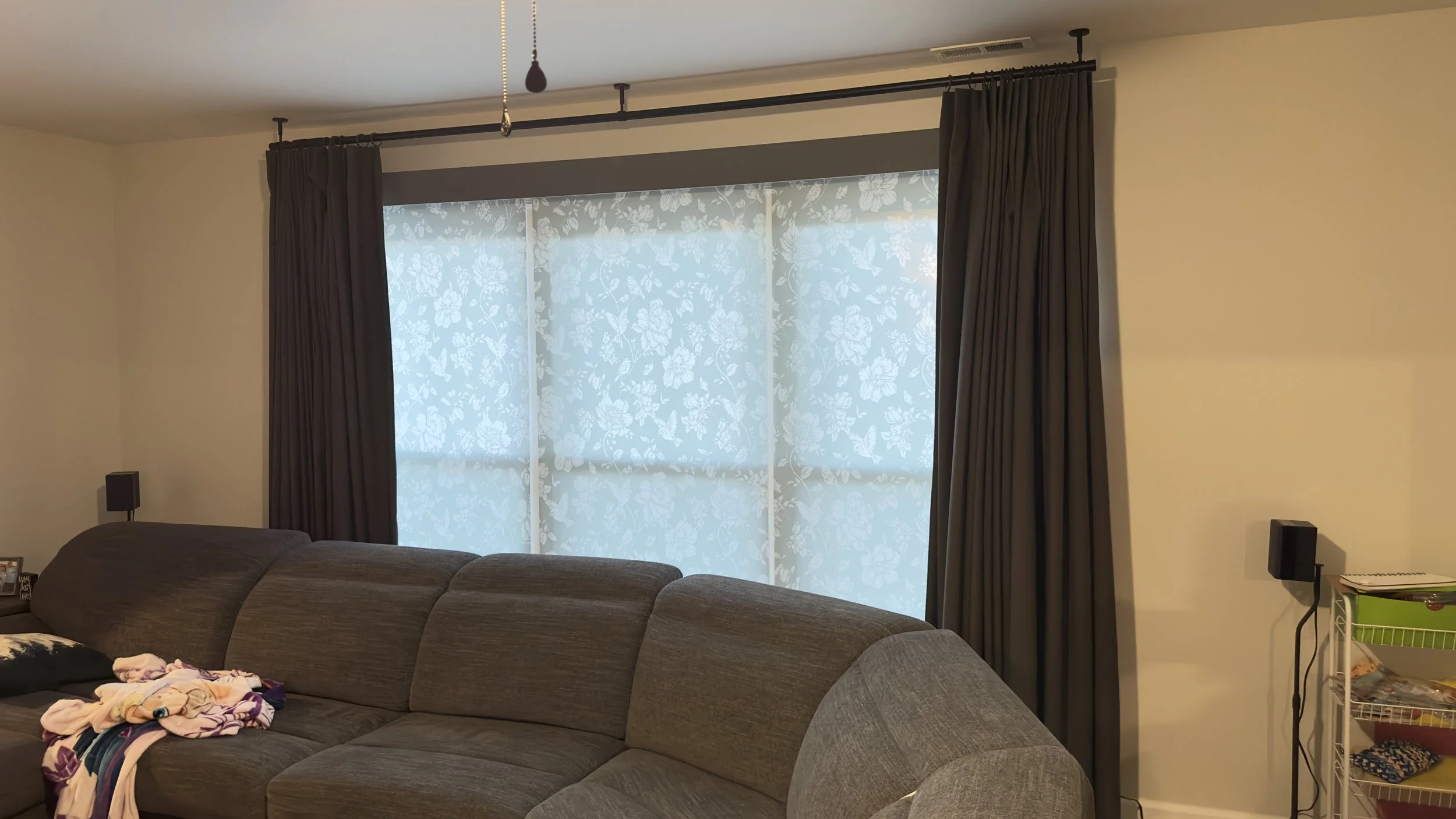 Layered Roller Shades & Drapery