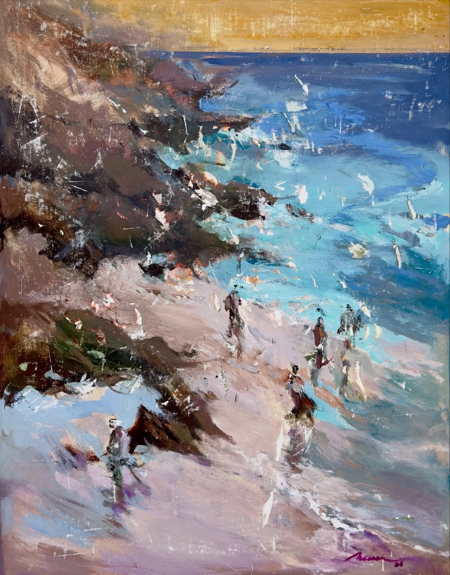 This painting reflects the quiet arrival of spring along the Newport shoreline. Though shaped by shifting skies and coastal wind, it carries a sense of anticipation, looking forward to warmer days and softer light ahead. It is submitted for exhibitio