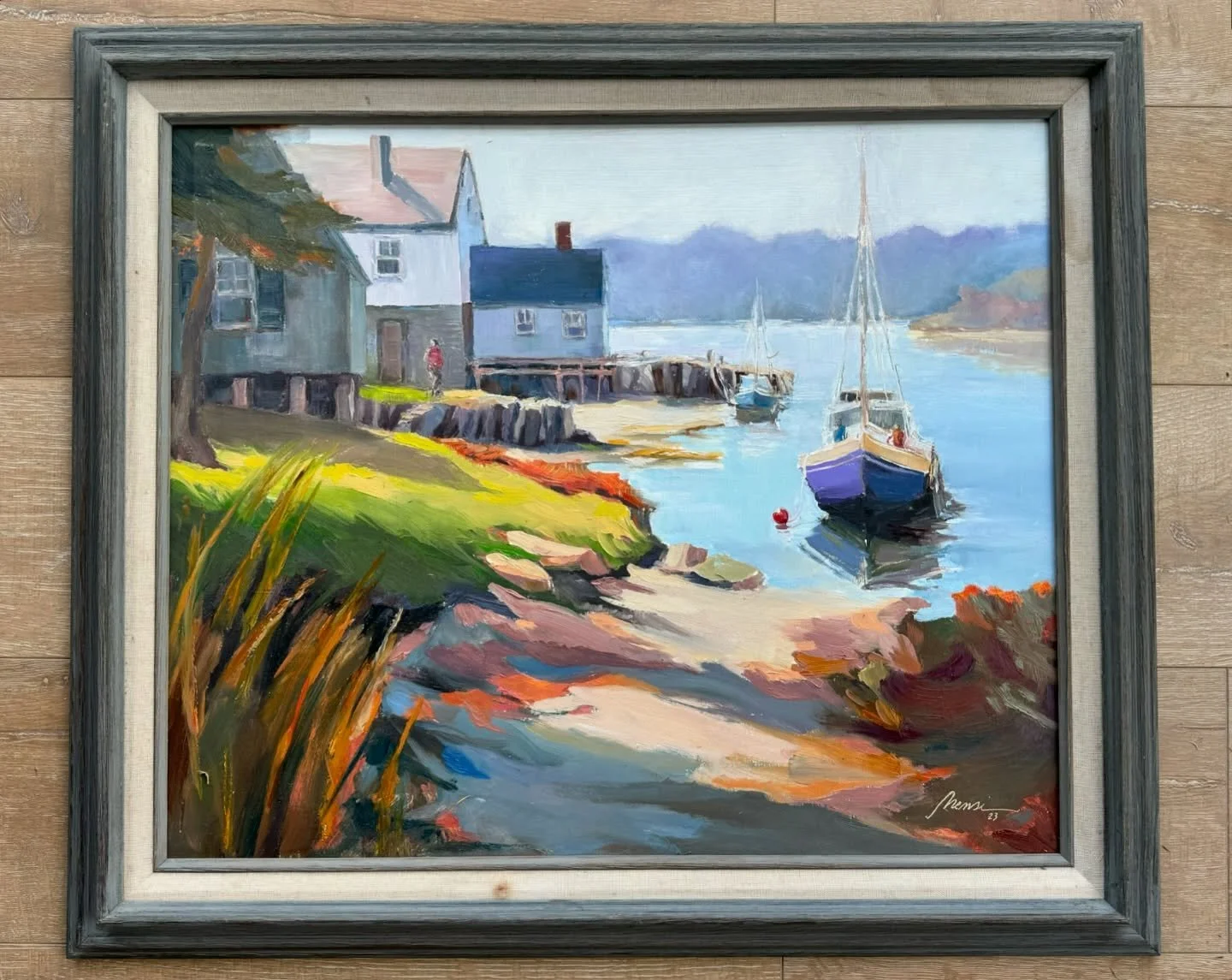 This favorite painting of mine is heading to a new home with an art collector who has fallen in love with it. It&rsquo;s a bittersweet moment, but I am happy it has found a special place. Sold 🔴. #nensipaintings #oilpainting #newenglandpainting #sai
