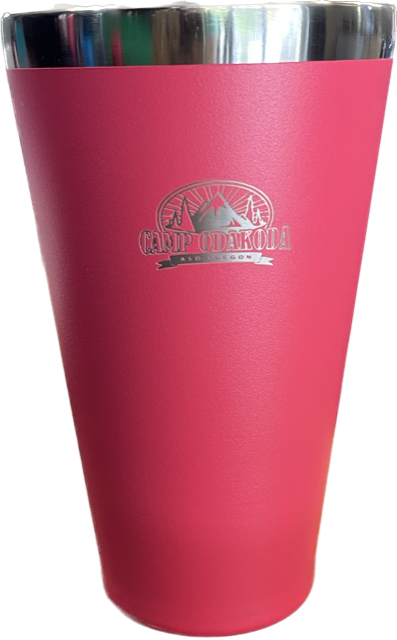 Pink 16 oz True Pint cup for hot or cold beverages. — Camp Odakoda
