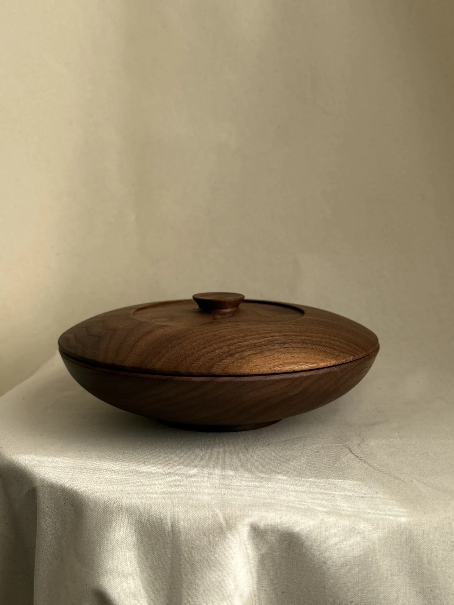 Walnut Lidded Dish - Front View.jpeg