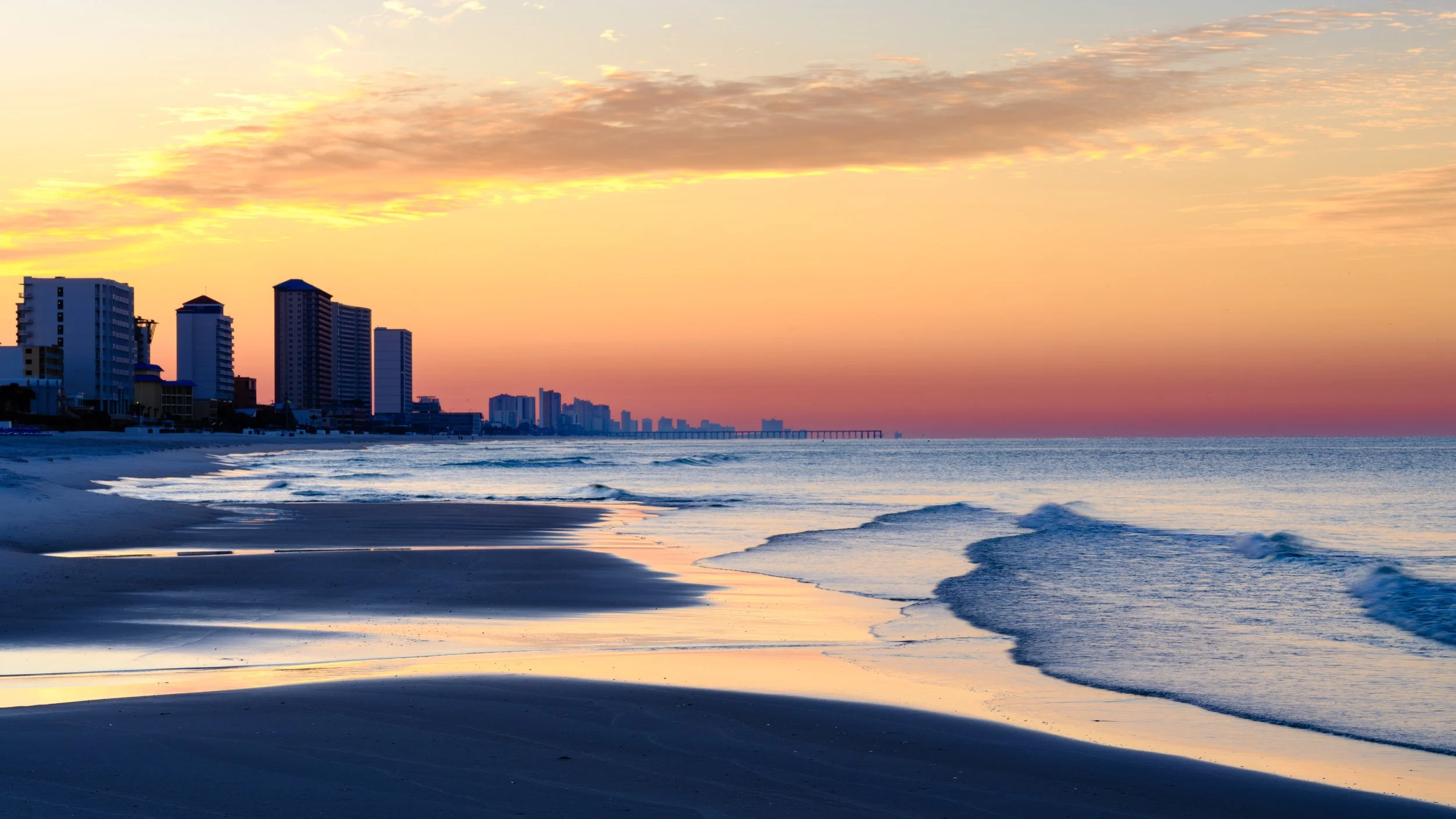 PCB Beach Sunrise under the Pier