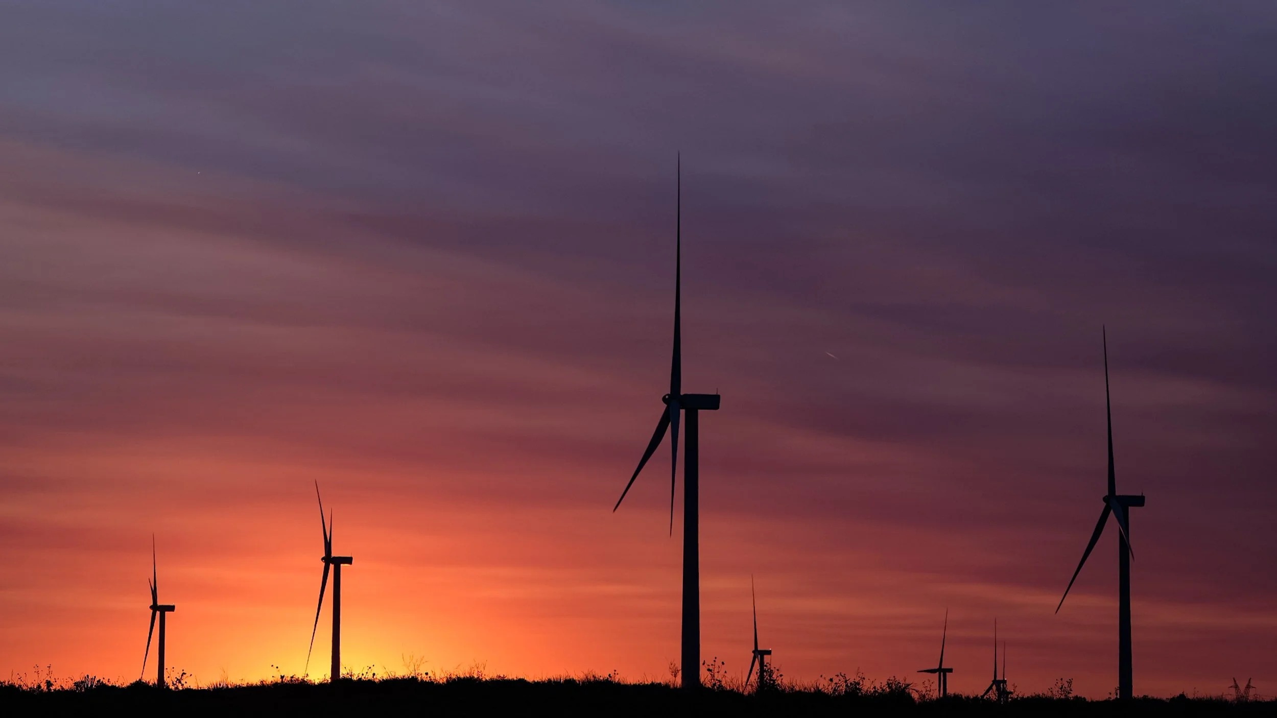 Oklaunion, Texas windmills at sunset