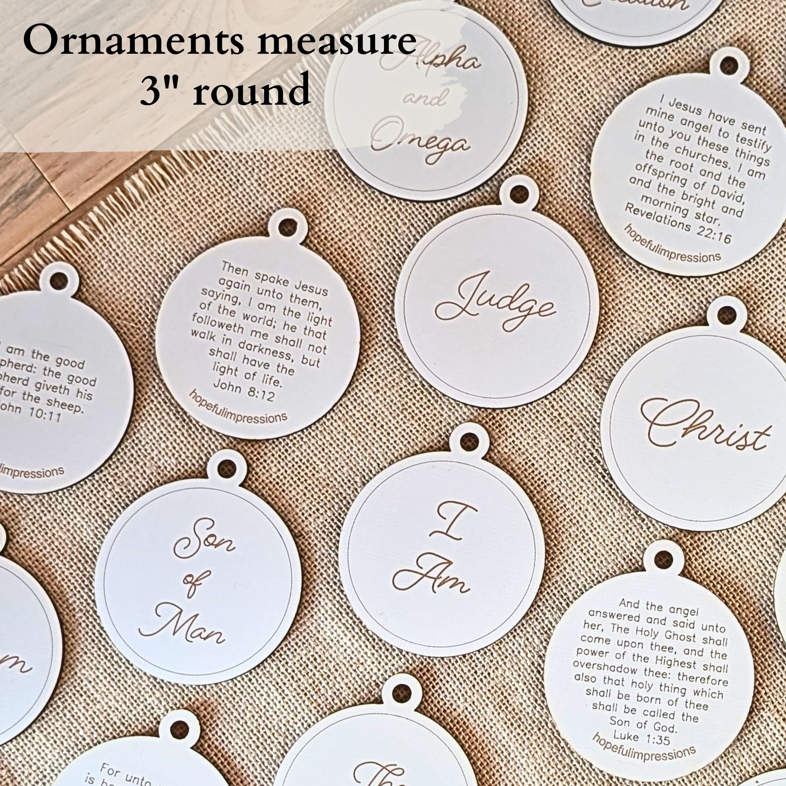 Names of Jesus Ornaments Set