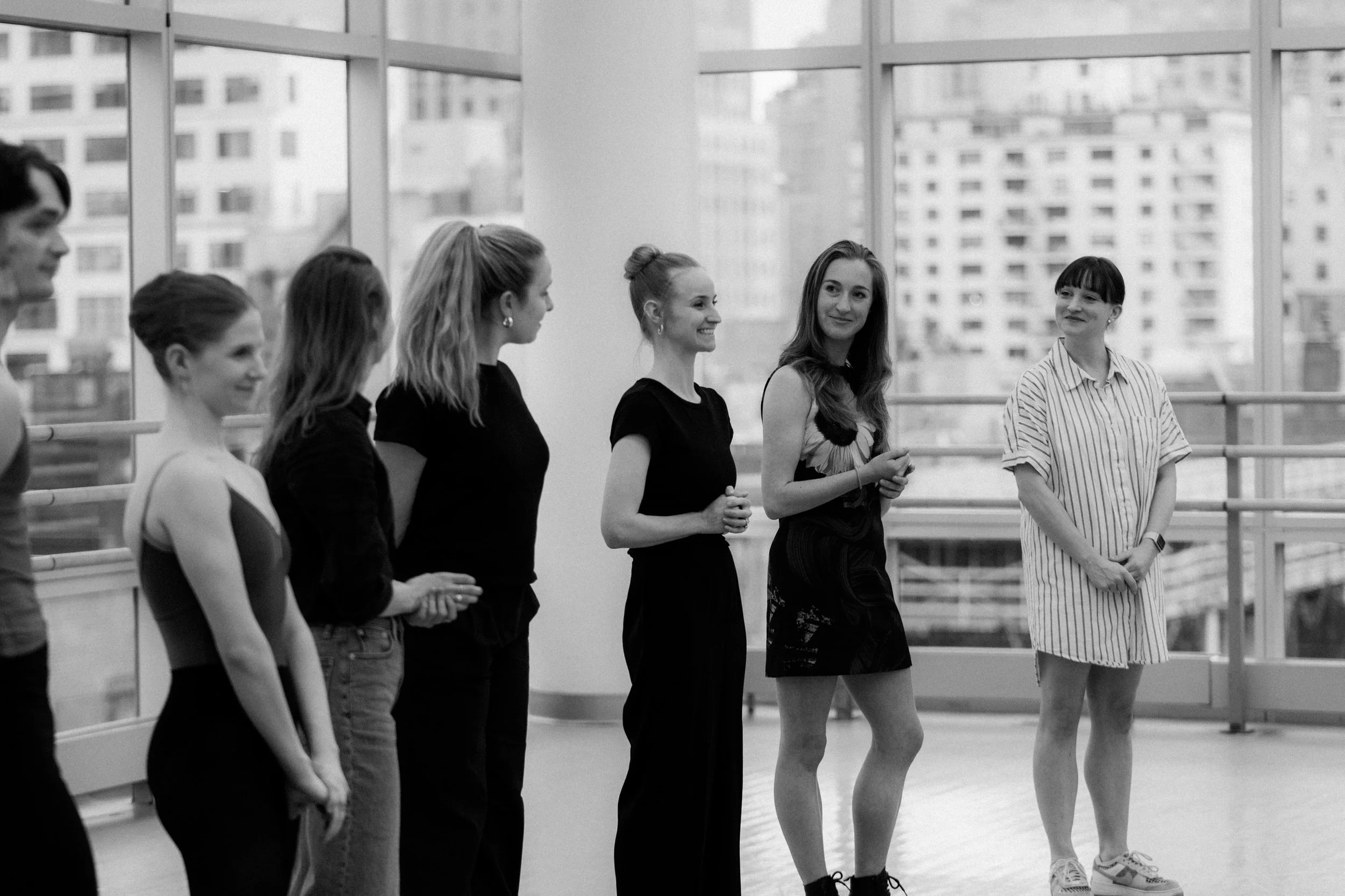 Meet the Artists conversation at an in-studio event