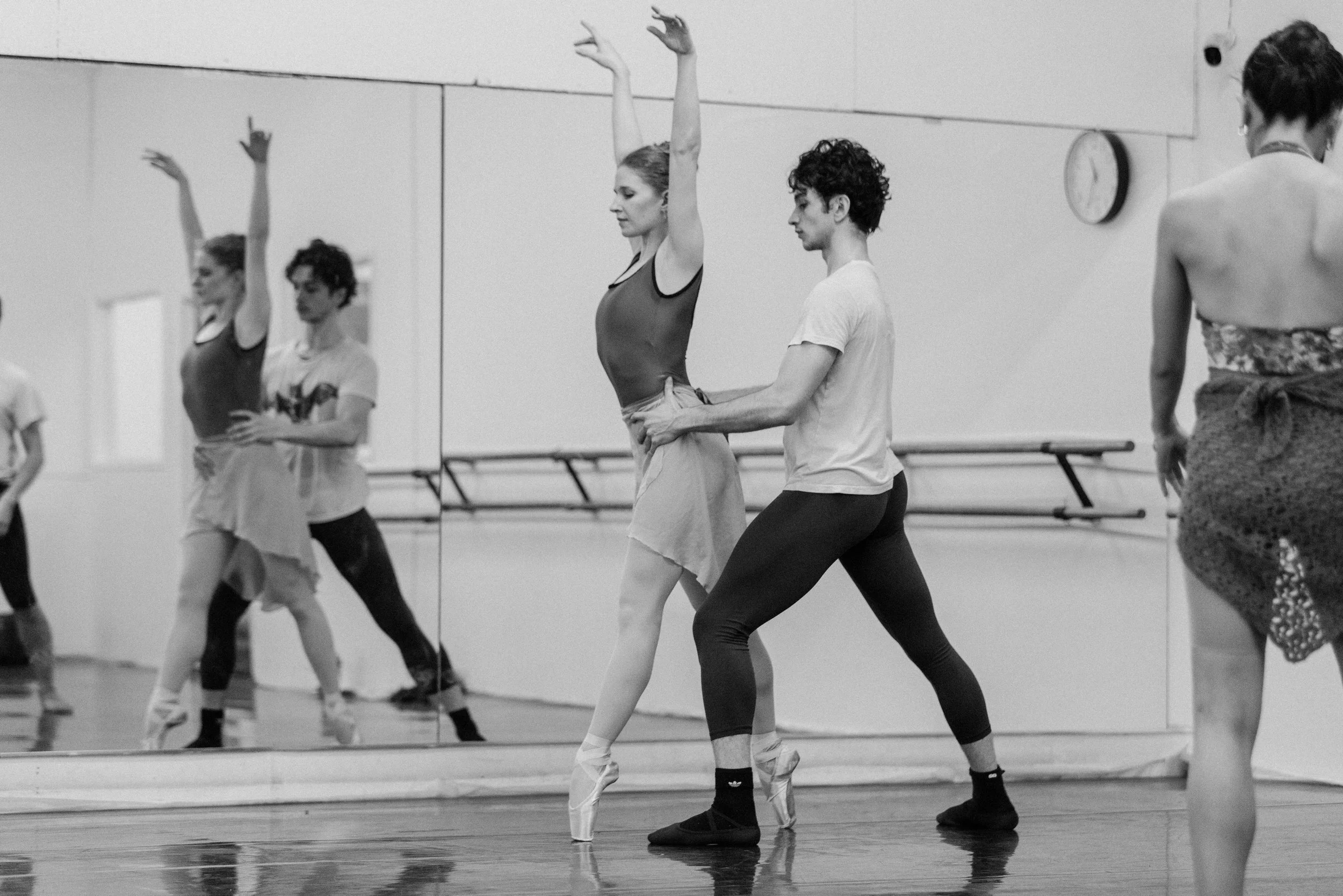 Dancers rehearsing a new ballet in Solana Beach studios for Season 1