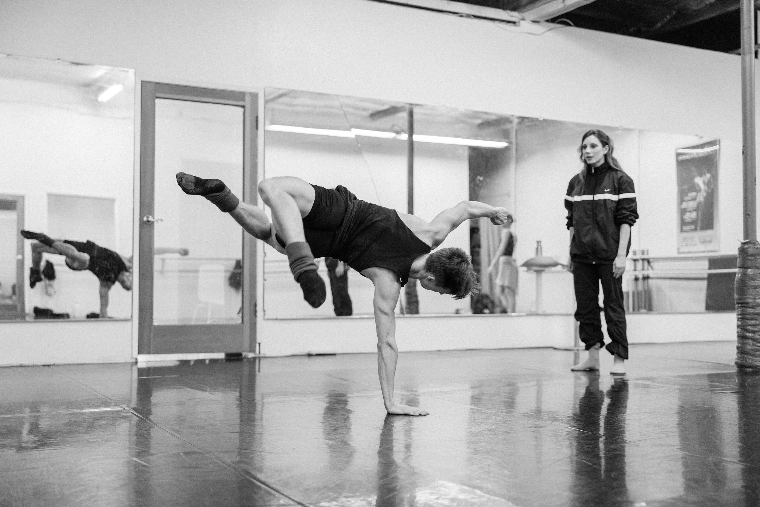 Choreographer Heather Nichols in rehearsal in Solana Beach, CA creating her work Meraki