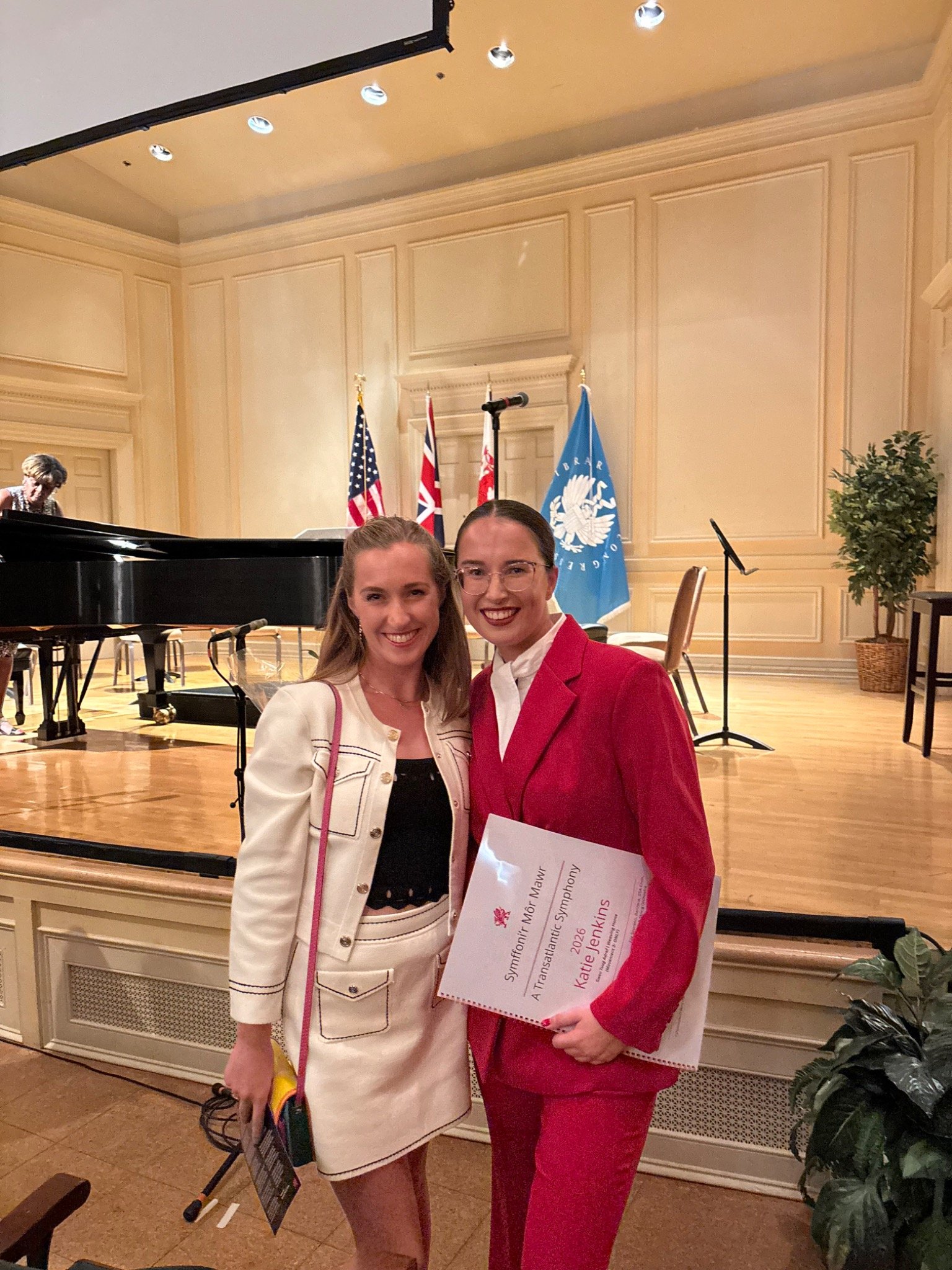Katie Jenkins at the Library of Congress with her A Transatlantic Symphony score
