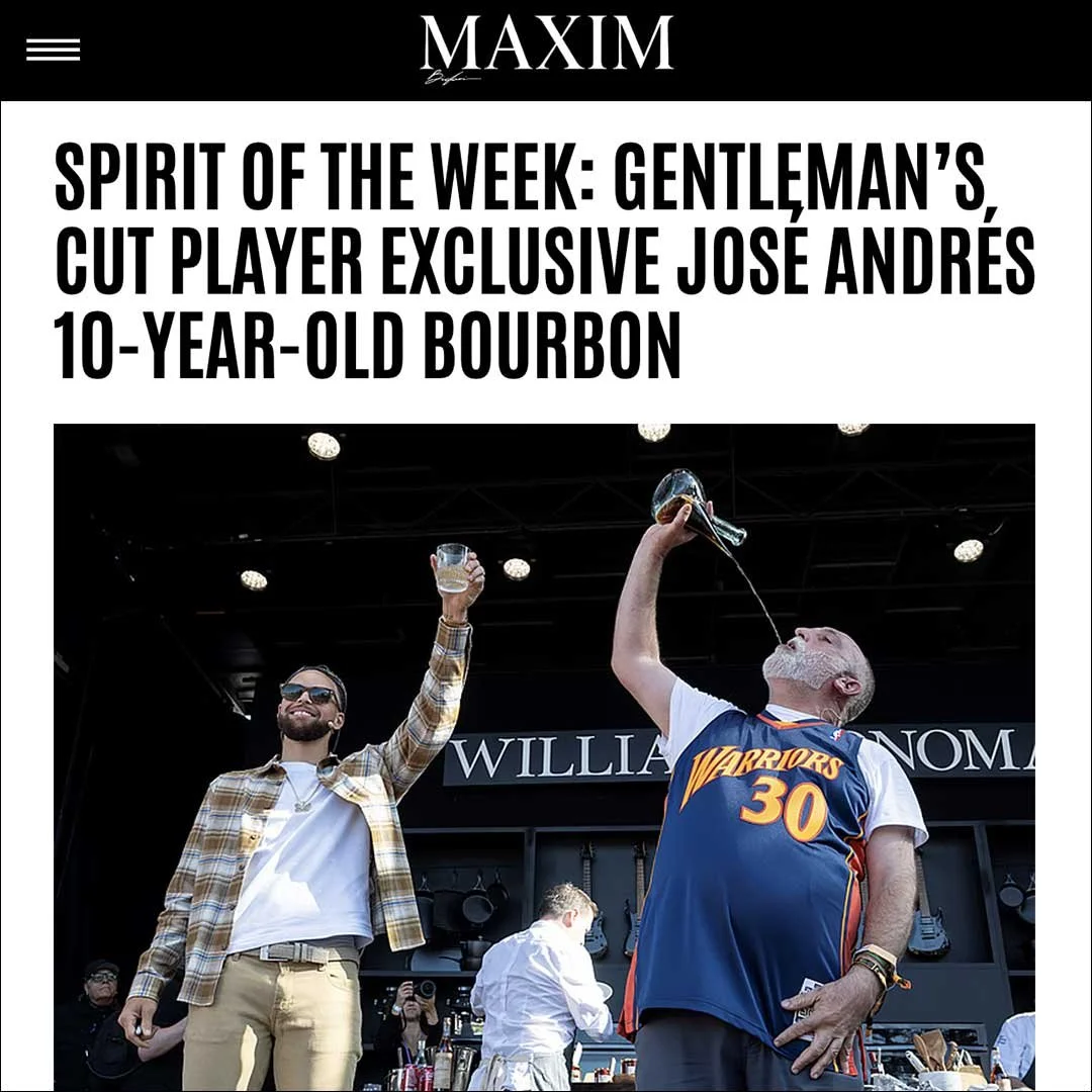 Stephen Curry's Gentleman's Cut Bourbon featured in Maxim