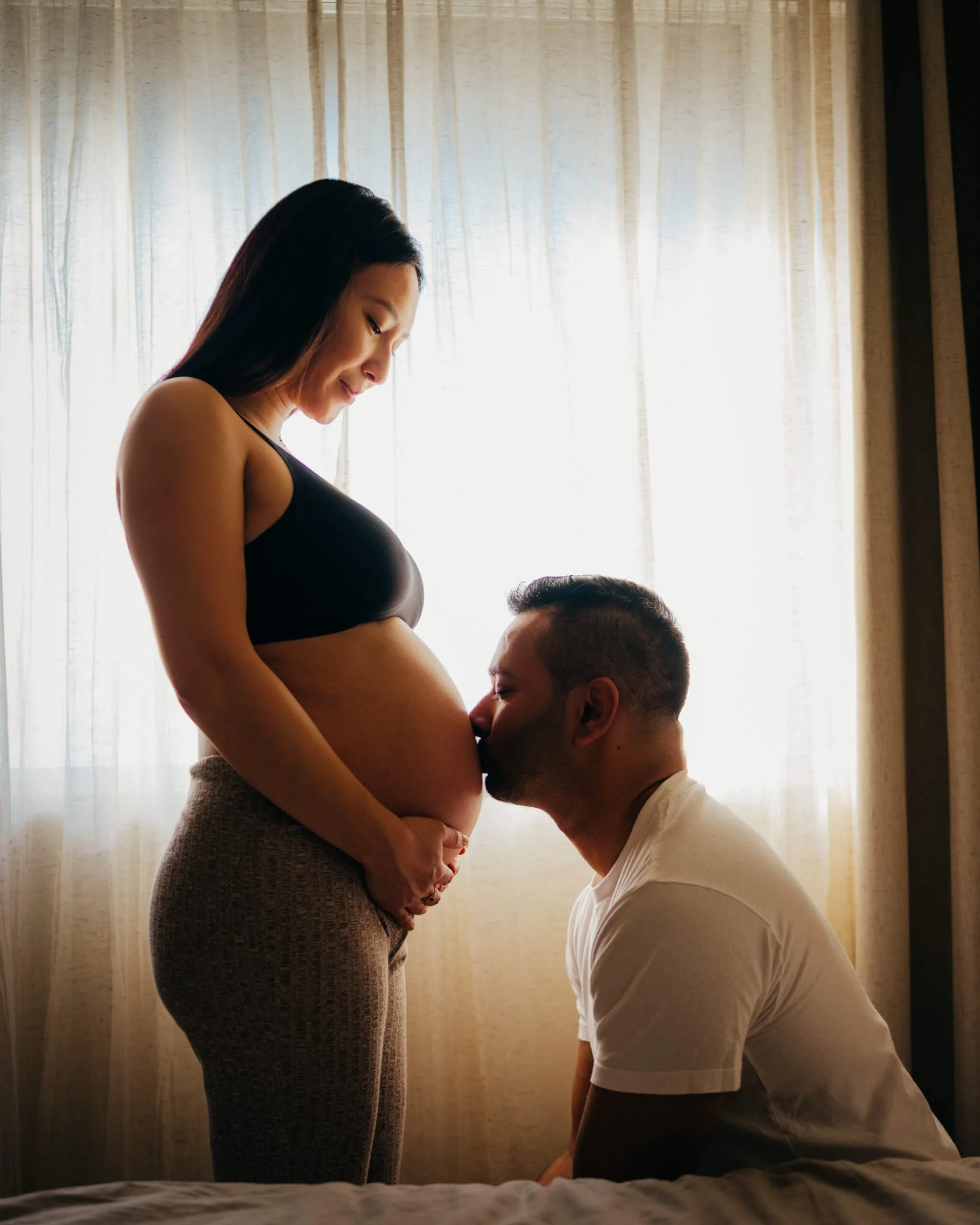 Bellevue in home session Couples Maternity Portrait