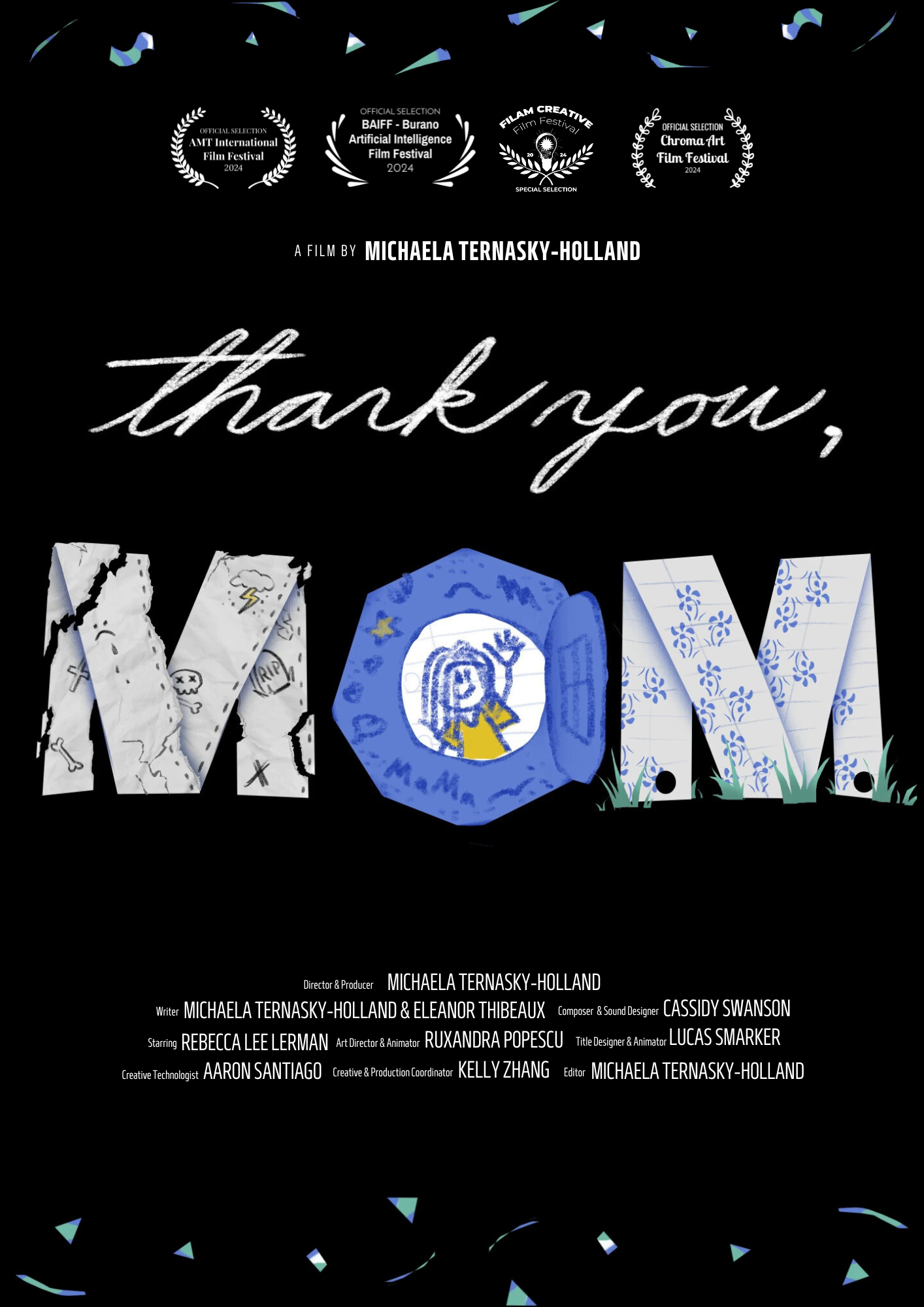 Thank You, Mom poster with laurels