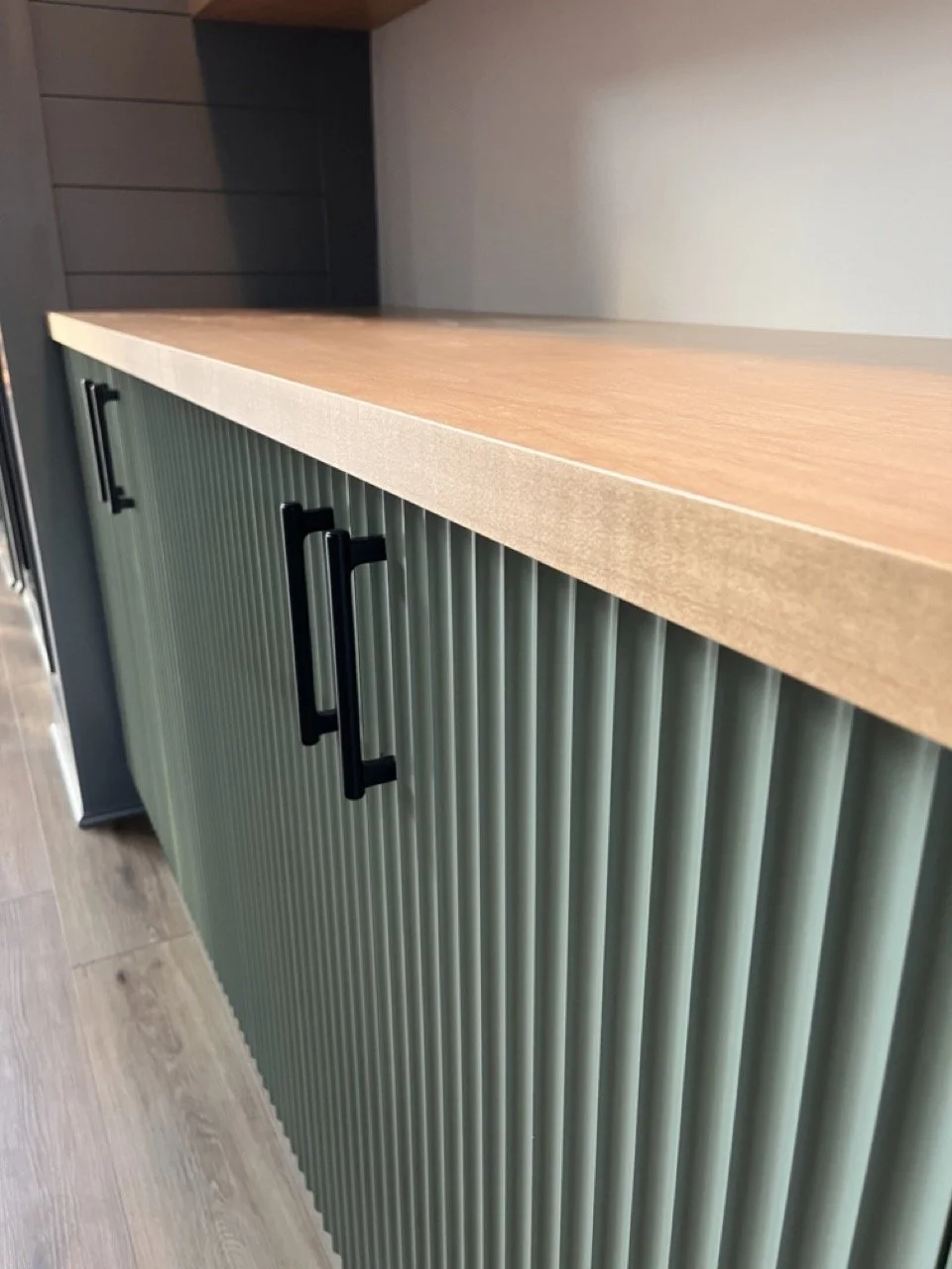 Custom Slatted Built-in with Shelves