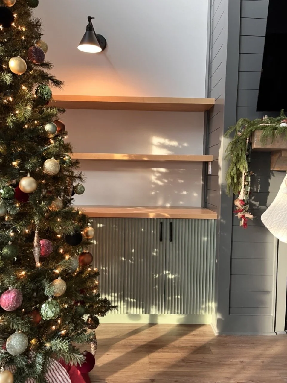 Custom Slatted Built-in with Shelves