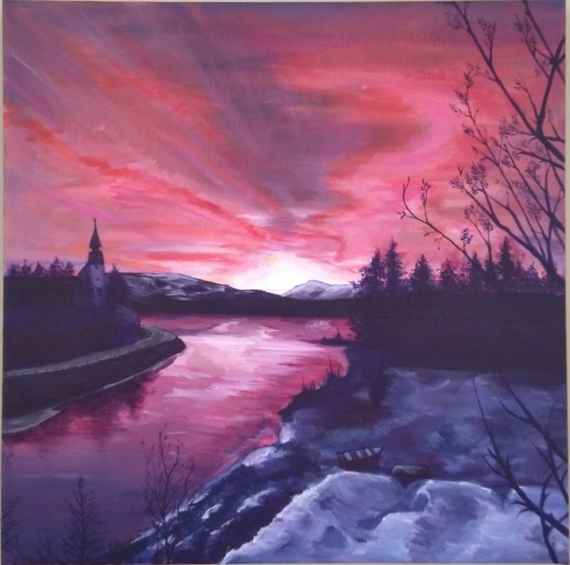 Sunset. Acrylics
