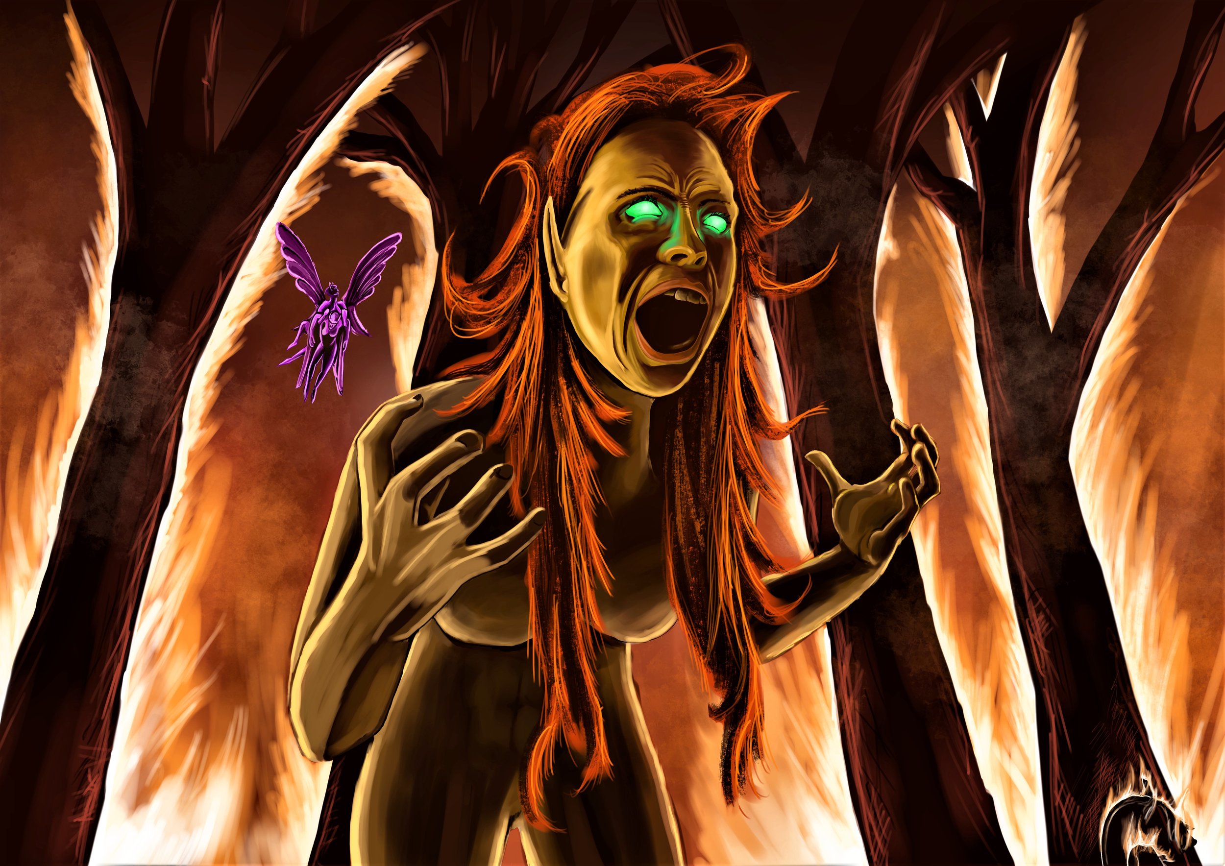 Enraged Dryad. Concept Art. Digital - Krita
