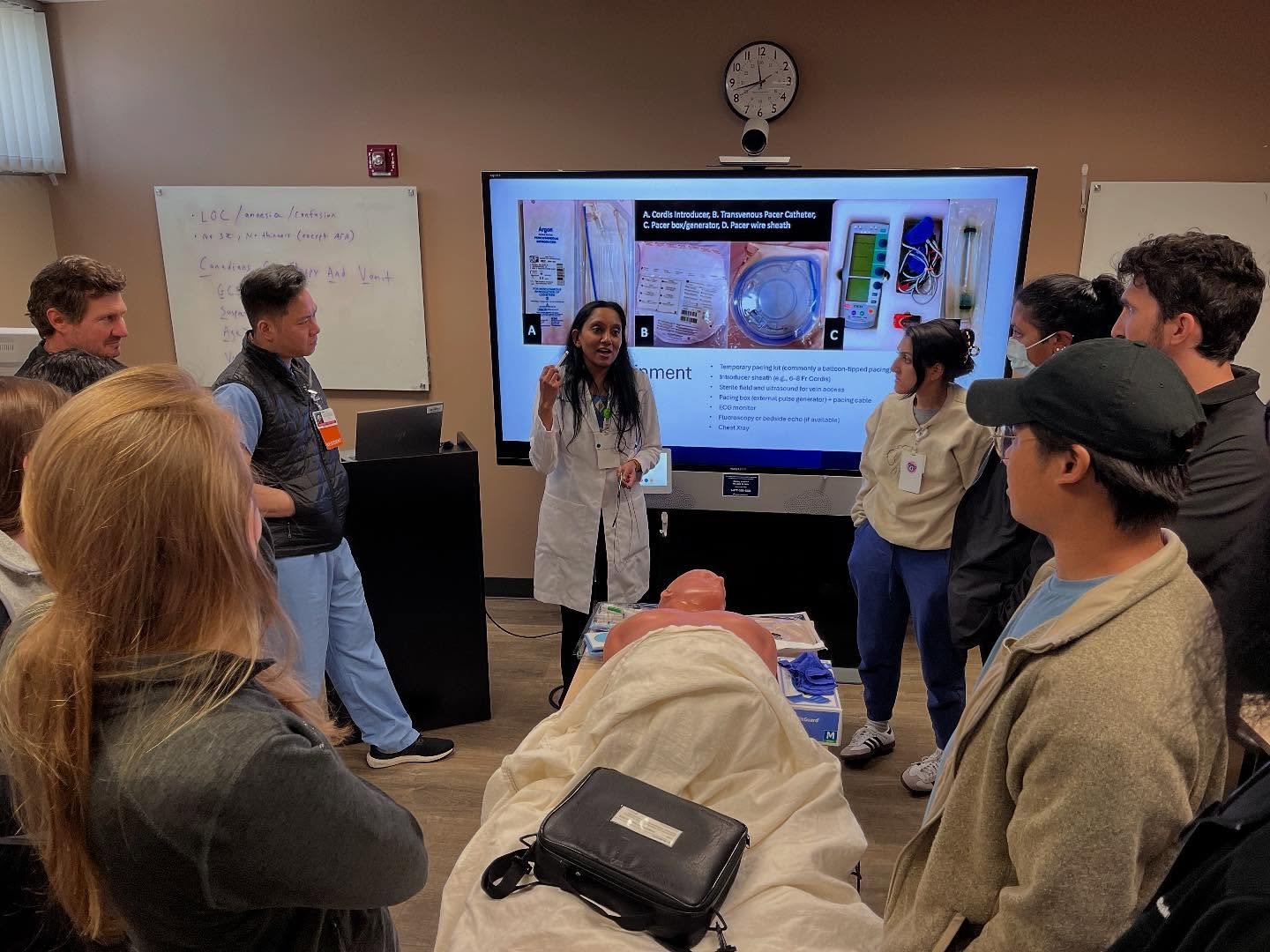 Hands-on learning at its best! Our residents had a fantastic session practicing transvenous pacemaker placement alongside one of our incredible interventional cardiologists, Dr. Nadadur. We&rsquo;re grateful for expert consultants who love to teach&m