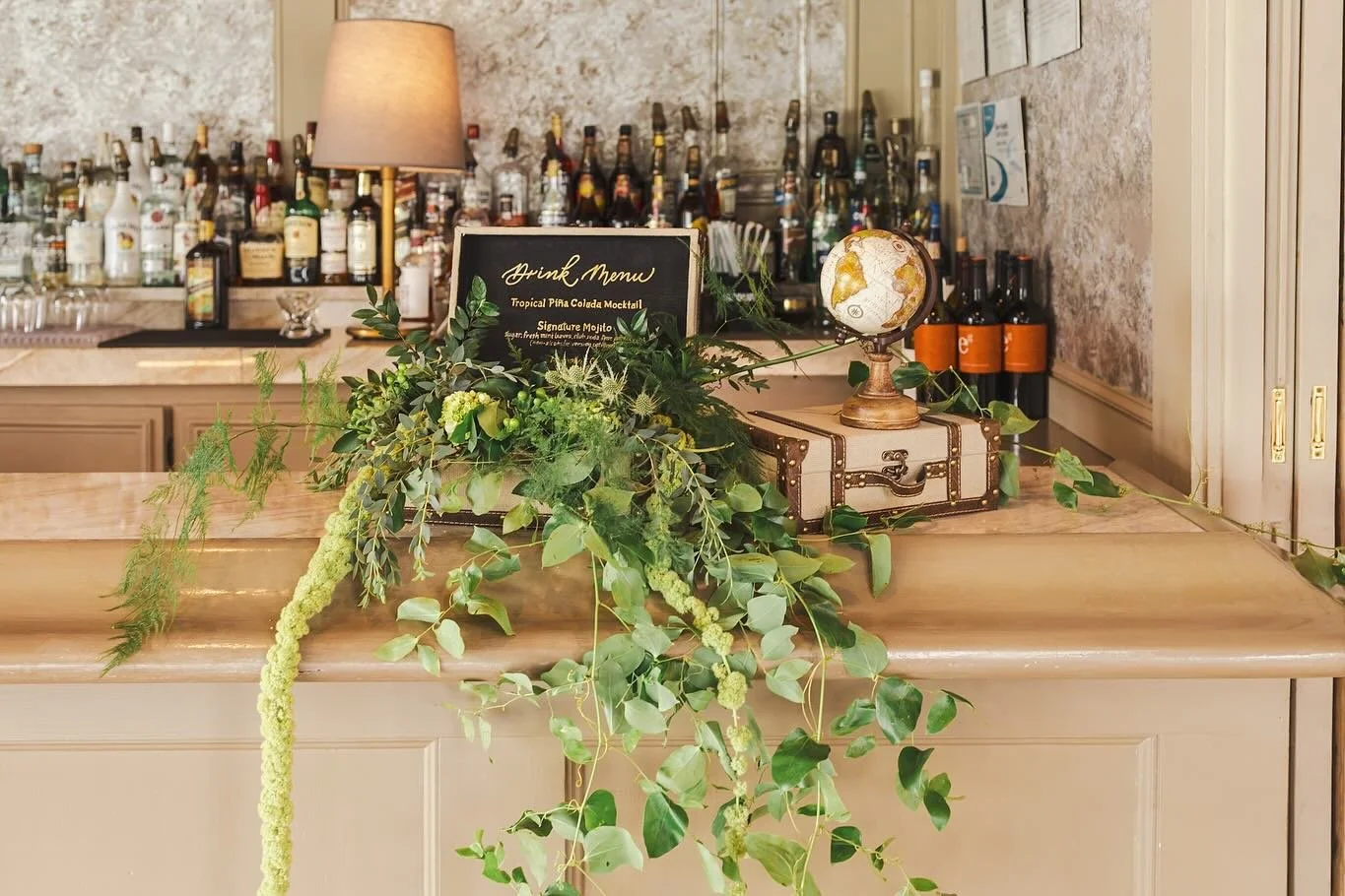 Drink Menu in Vintage Suitcase