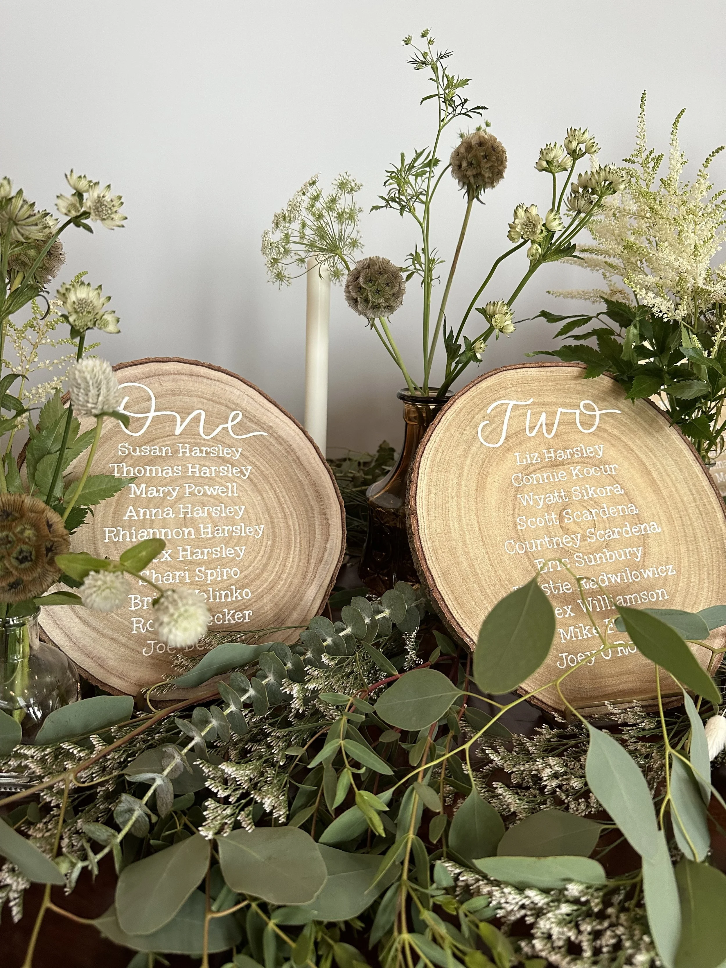 Custom Calligraphy Forest Theme Wedding Seating Chart