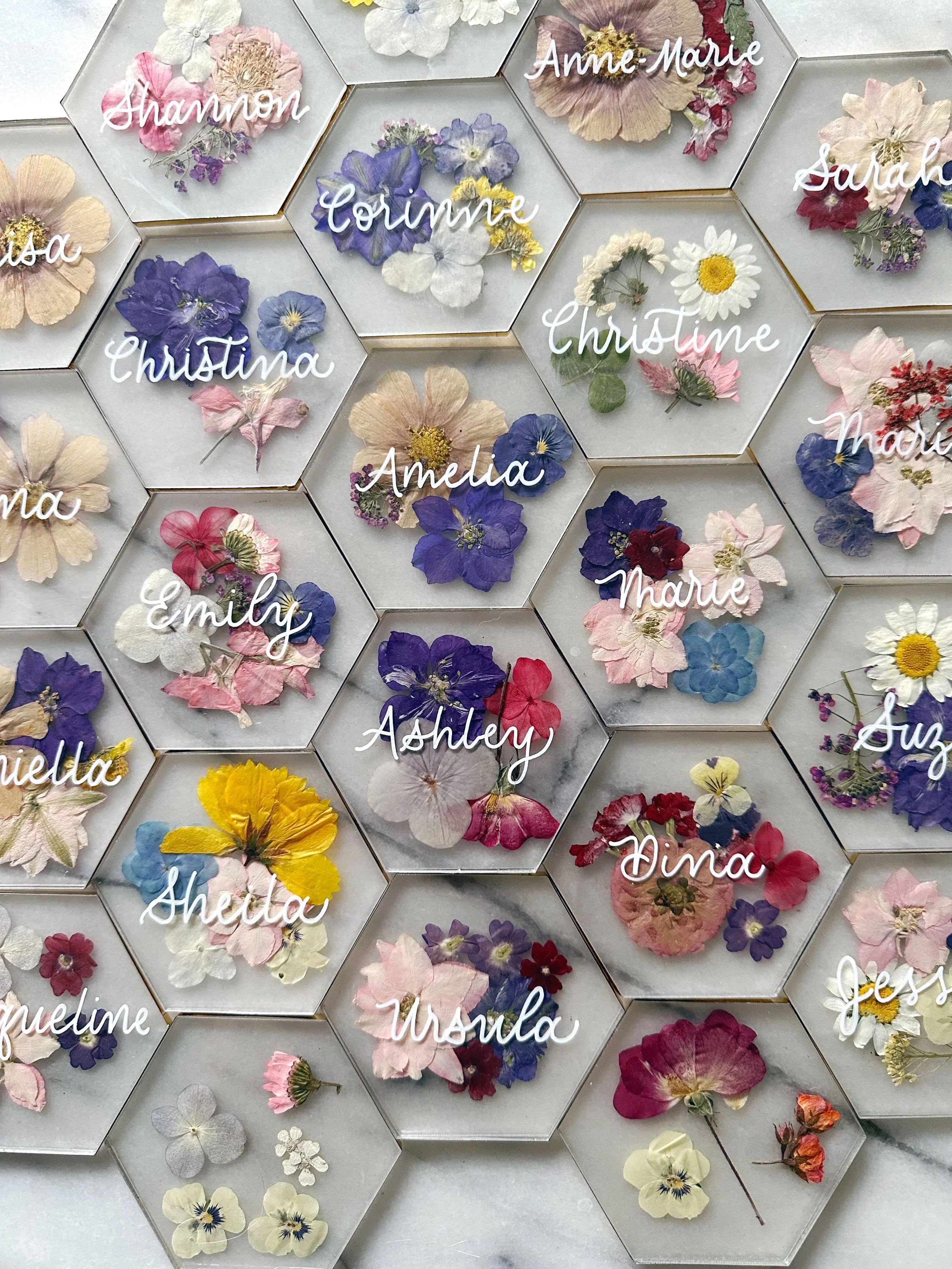 Pressed Flower Acrylic Place Cards