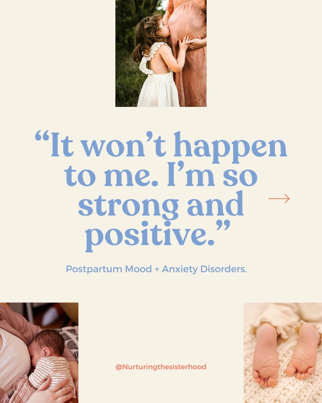 Postpartum Anxiety. Postpartum Depression. Postpartum OCD.

It&rsquo;s not a personal failure. 🫶

So much of it is out of your control: your biology, stress, hormones, identify shifts, and not have enough (real) support.

Being strong doesn&rsquo;t 