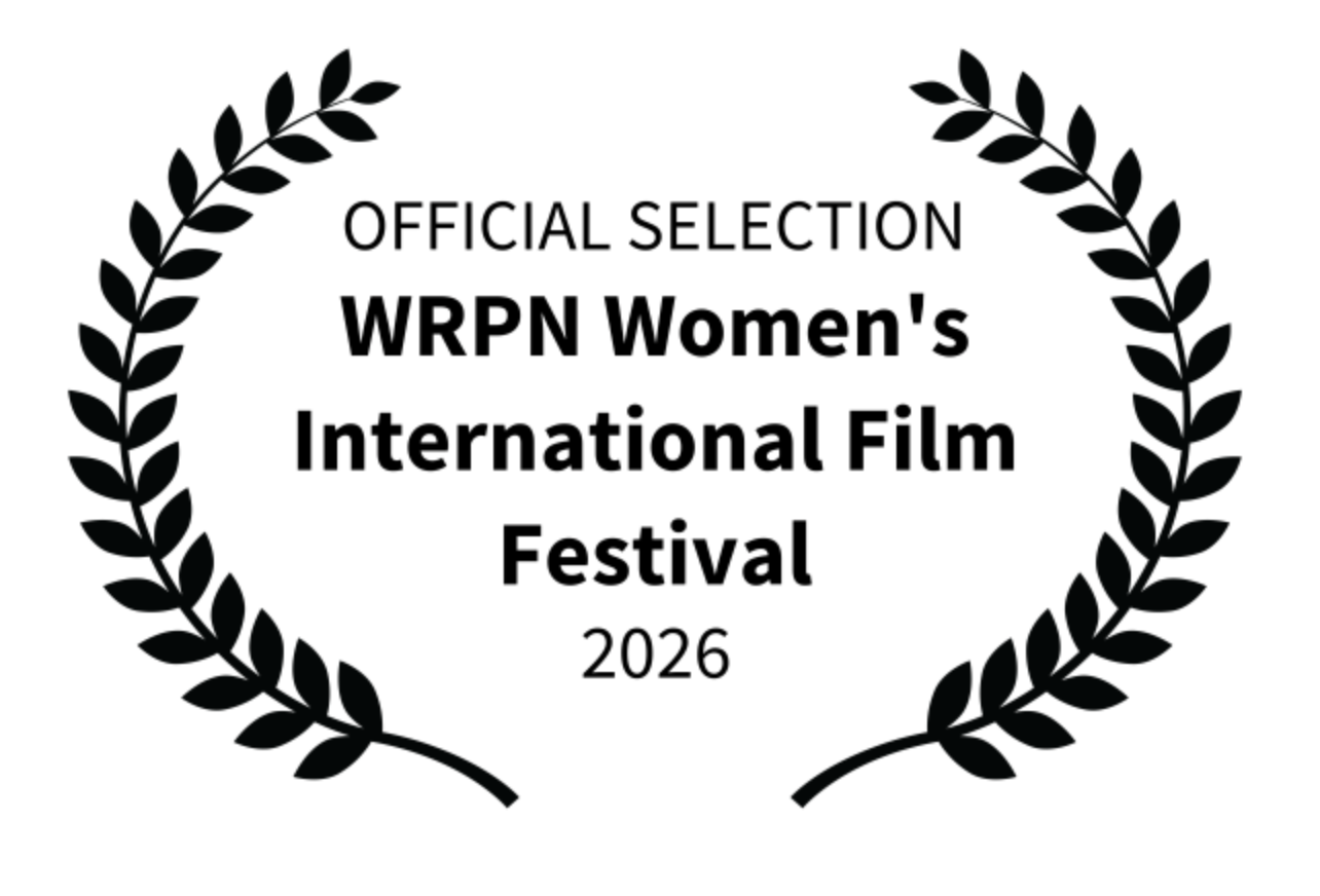 Award laurel wreath with text 'Official Selection WRPN Women's International Film Festival 2026'