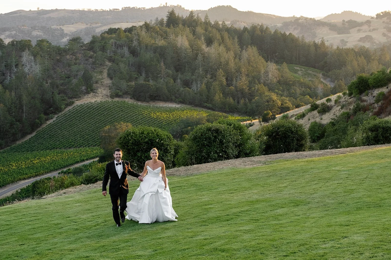 Luxury vineyard wedding ceremony florals in Healdsburg by Tumbleweed Floral Design