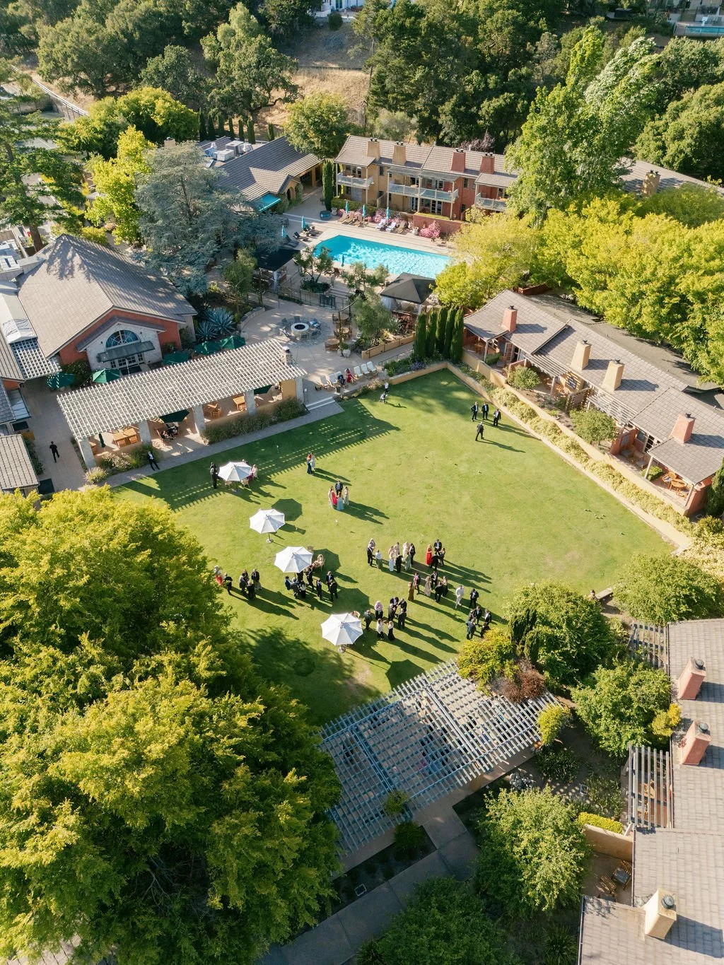 Luxury Carmel Valley resort wedding reception floral design