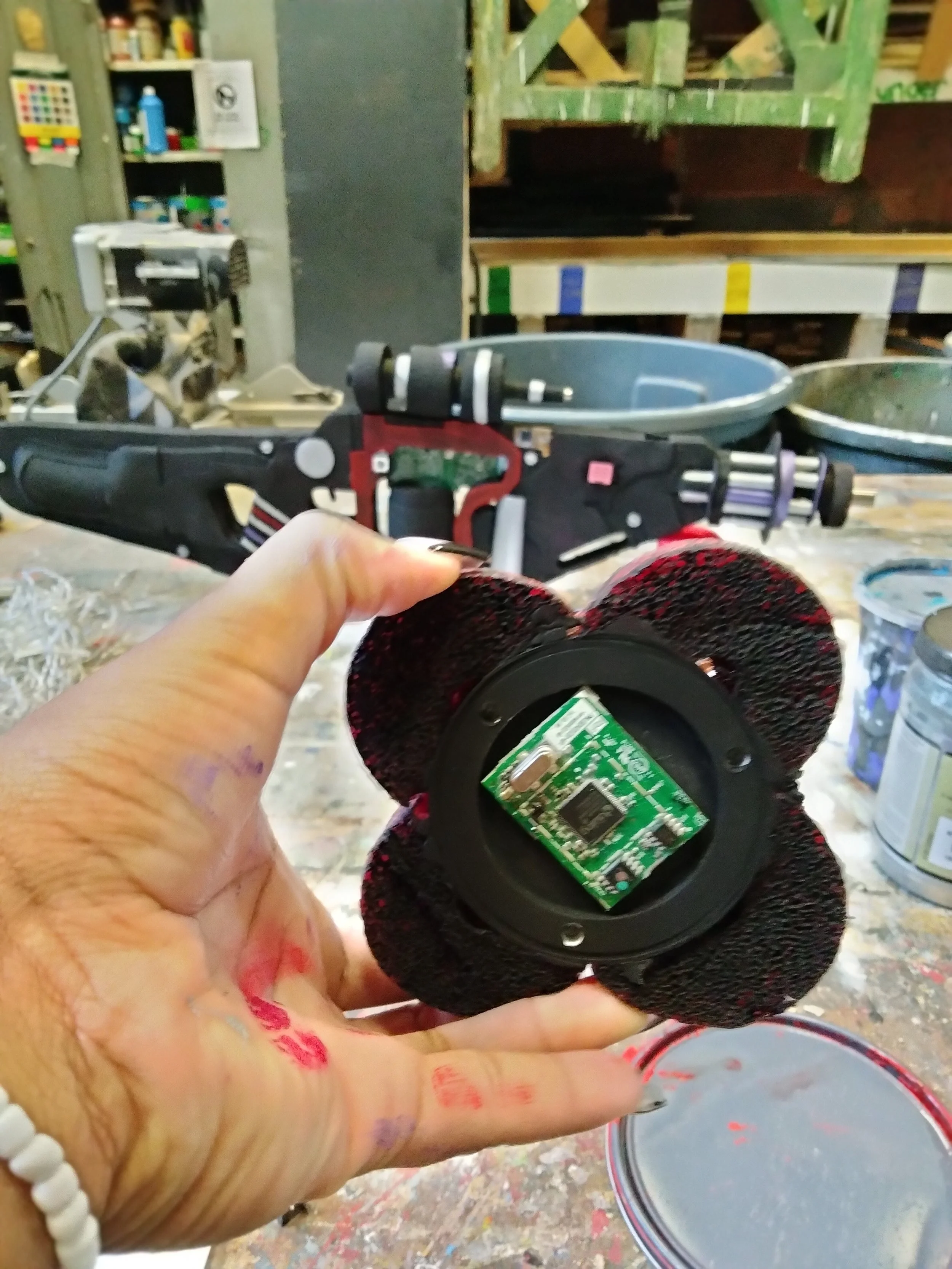 Aug 2021 - Worked with ButtonEyes Theatre Company as the Assistant Prop Creator for their production of 'Dr.Horrible's Sing Along Blog' . This is the bottom view of the receiver for the van controlling device. 