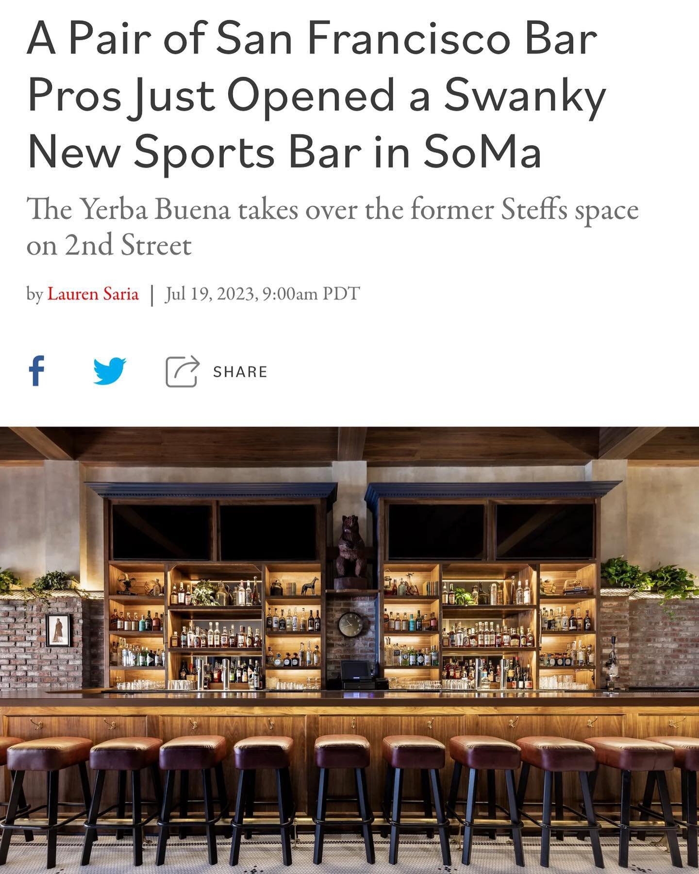 The word is out! Thank you @eater_sf and @laurensaria for featuring our new bar @theyerbabuena_sf! Come by for a drink, a game or to throw an event!