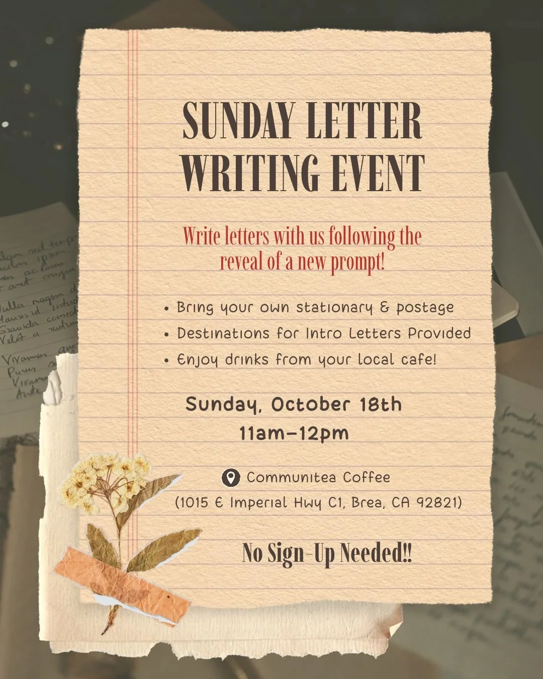 Sunday Letter Writing