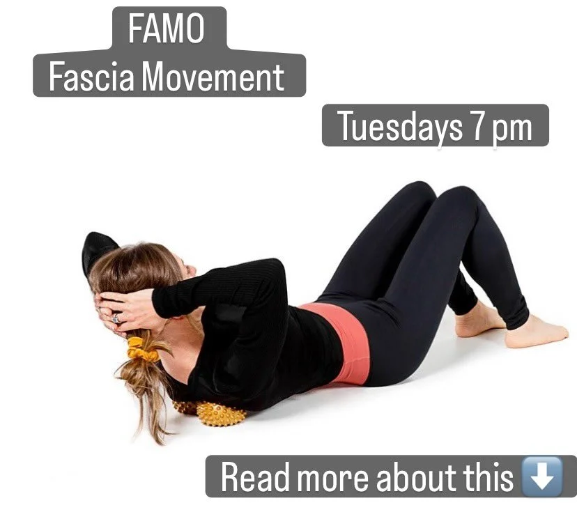 Hello,

We&rsquo;re excited to share an update to the FAMO Fascia Movement class timetable! Classes will now be held every Tuesday at 7 pm, and you&rsquo;re welcome to join us either in person at our inviting Mornington studio or online from the comf