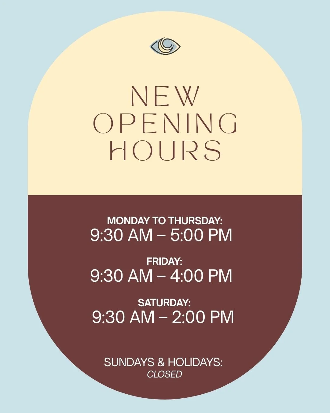 You asked, we listened 💫
Luna Eyewear is now open on Mondays!

Pop in anytime:
Mon - Thurs 9:30 am - 5 pm
Fri: 9:30 am - 4 pm
Sat: 9:30 am - 2 pm
Closed Sundays &amp; Public Holidays

Can&rsquo;t wait to see you 🤍