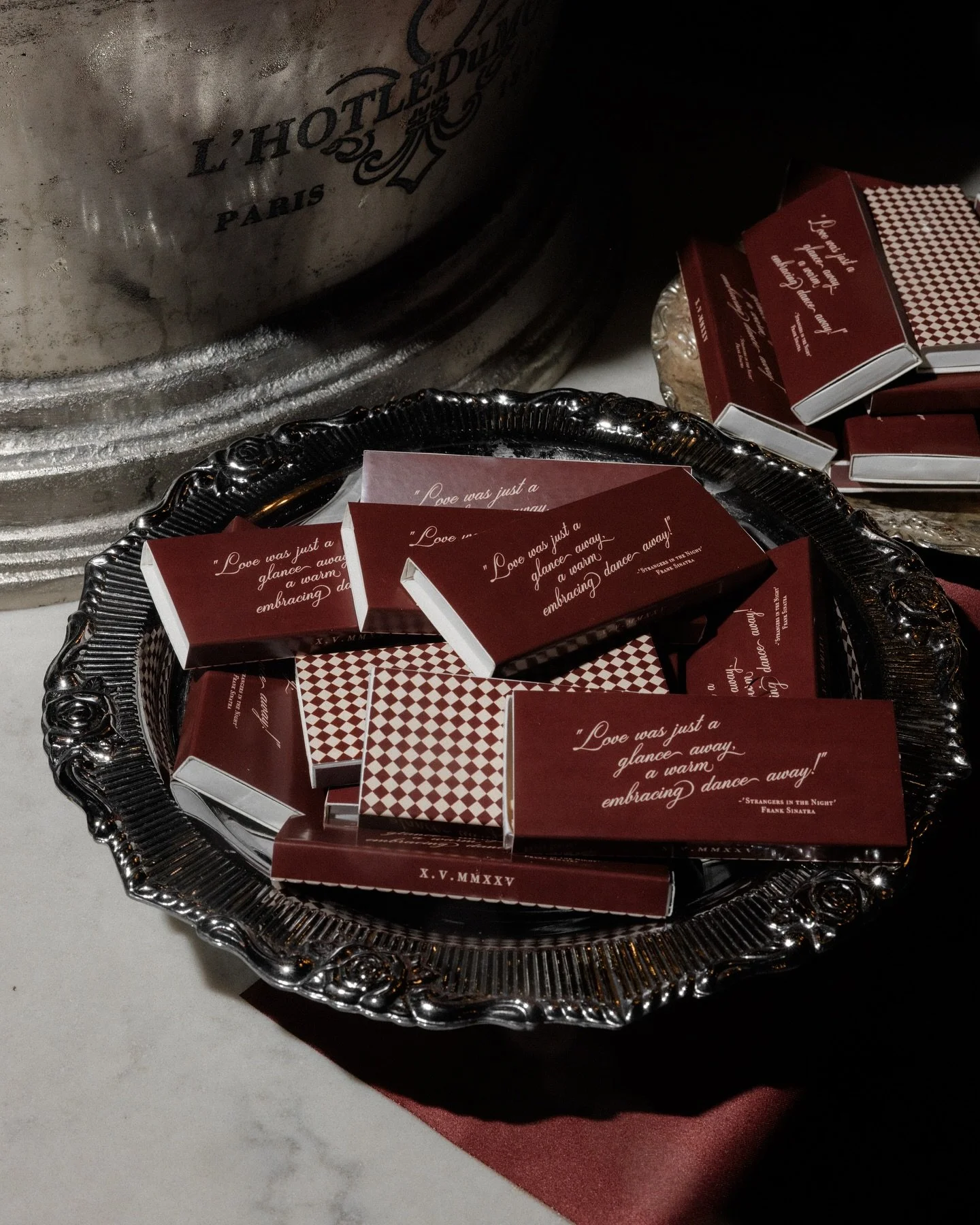 X.V.MMXXV &mdash; Custom Long-stick Matchboxes for Roberto &amp; Tara.

@honeylaneevents