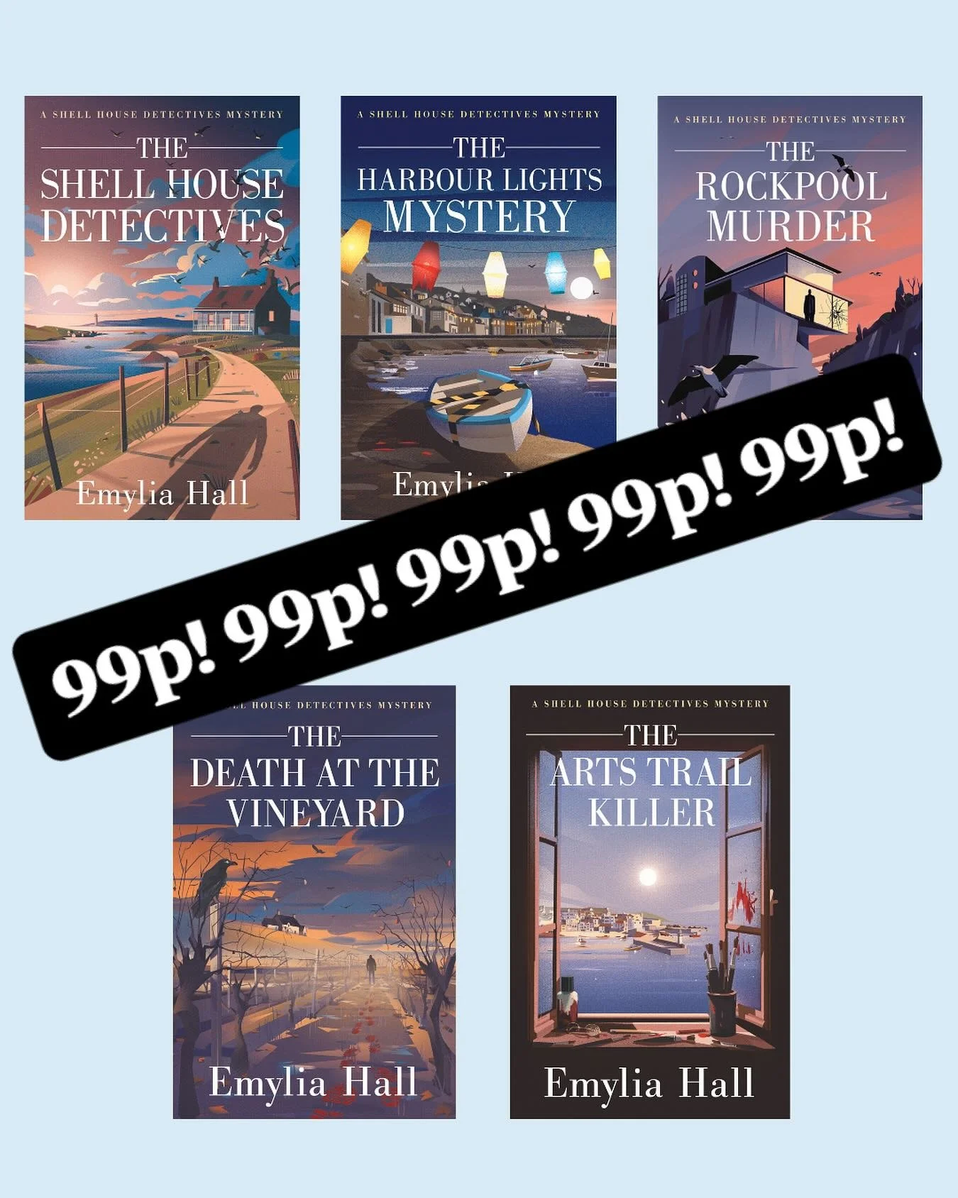 📣 Want to catch up to the rest of the Shell House Detectives series before The High Tide Murder lands? If you&rsquo;re an ebook lover, you can currently get books 1-5 for just 99p each!!! 😮 That&rsquo;s half a million carefully chosen words for&hel