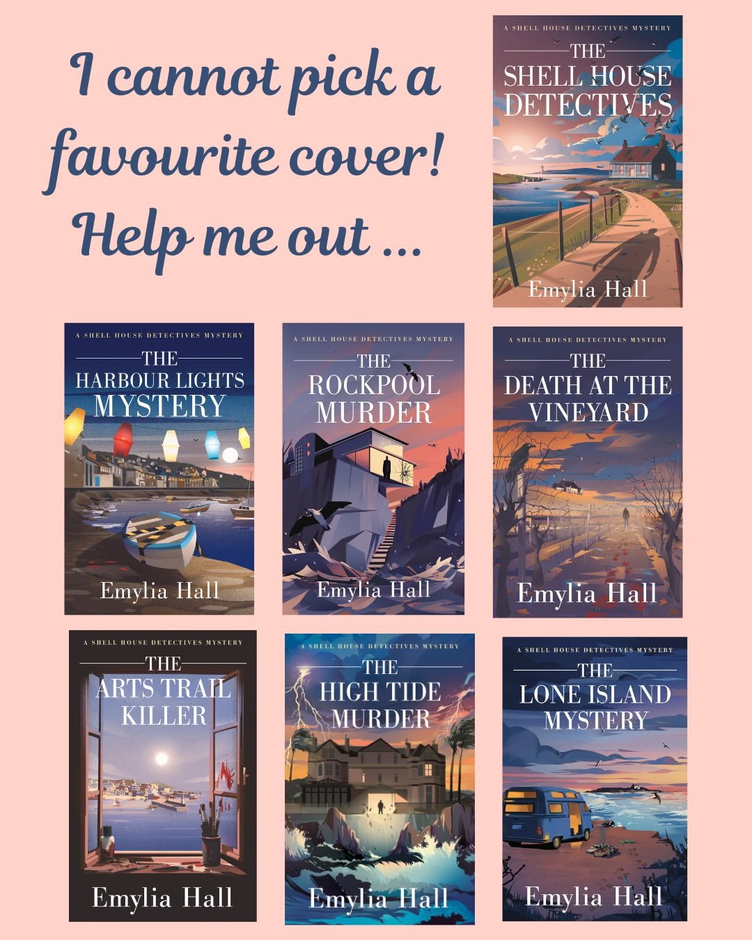 Which is your favourite of the Shell House Detectives covers? Let me know in the comments! 👇 I find it impossible to choose &hellip; which is a very nice problem to have 😉 Big thanks to @mariannatomaselli and the @amazonpublishing team for seven - 