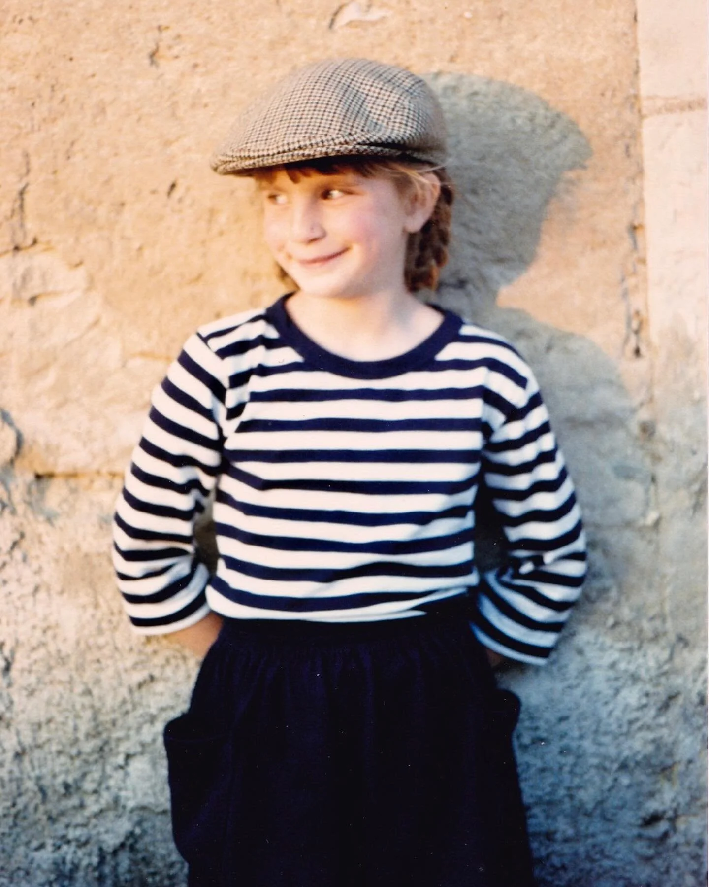 Easter holidays, Loire Valley, 1987. I was 8 - and in my flat cap era, apparently 🌞 

I can perfectly remember the cool dark interior of the gite, with its flagstone floor and antique beds. The jugs of fresh milk that the farmer, Pierre, delivered t