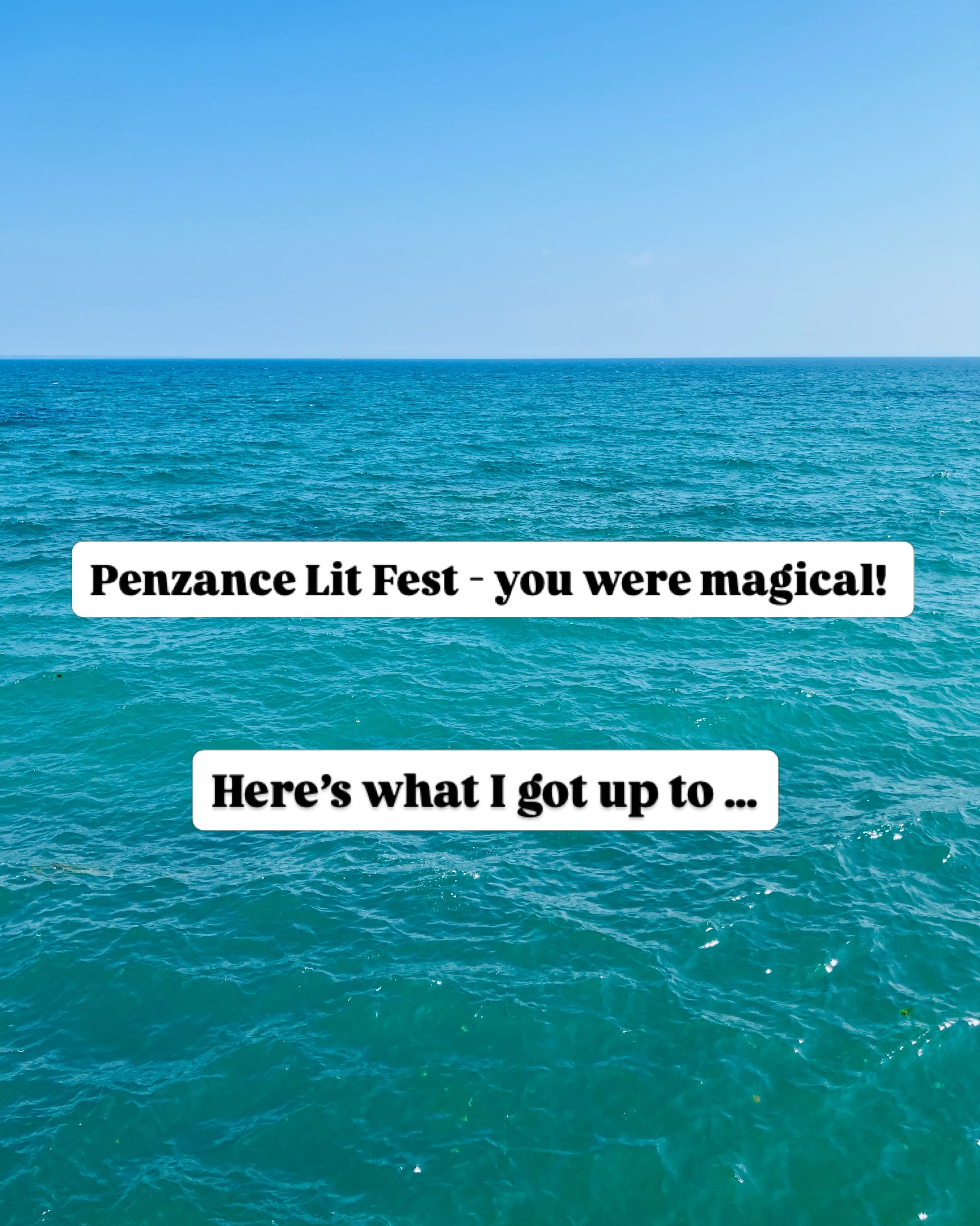 What a gorgeous day from start to finish 🩵🐚📚 Thank you so much for having me @penzancelitfest - and to everyone who came along today 😃 Heading home to Bristol VERY reluctantly (sorry, family 😂) - but who can leave a sea that blue?! 🌊 

#penzanc