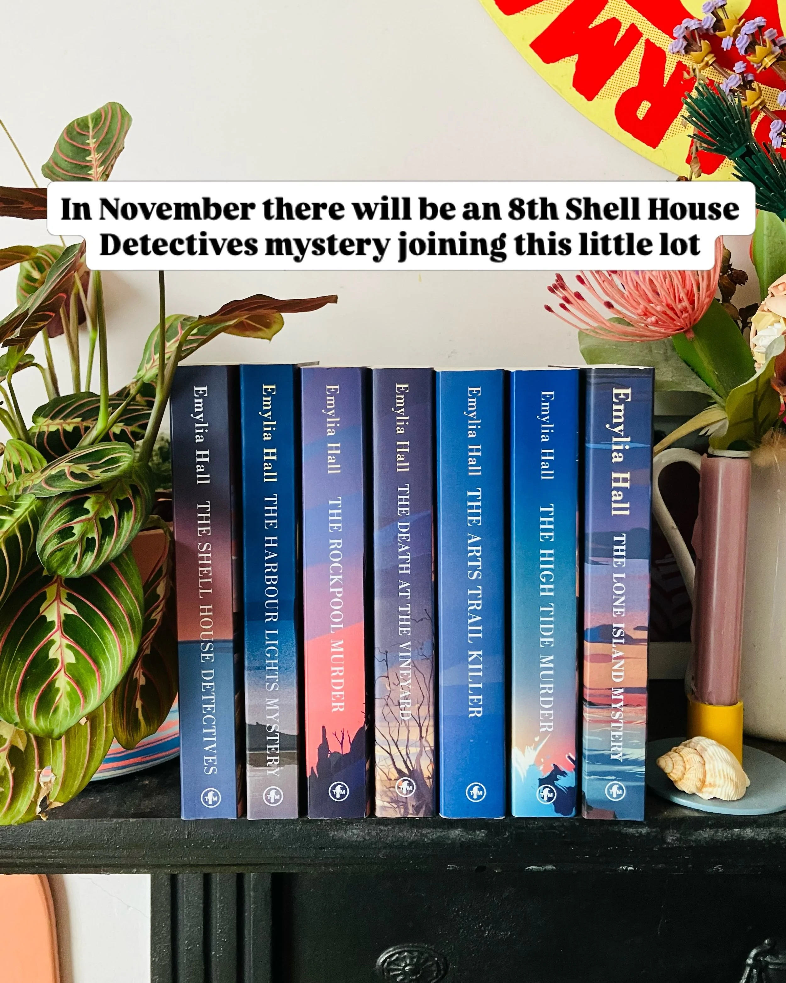 Things are getting a little crowded on the Shell House shelf &hellip; but come November, space will be made! 🐚🩵 The Death of a Wrecker is out 10th November, and available to pre-order now (and if you go via @storysmithbooks you can get your hands o
