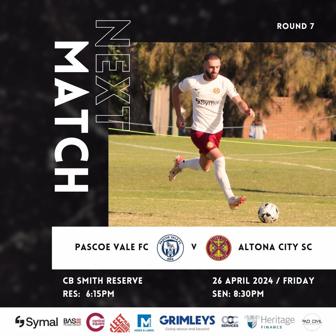 ⚡️Senior Men - Round 7

Friday night lights. Our Senior Men and U23s take on Pascoe Vale FC at CB Smith Reserve. Let's get behind our boys again and show our support! You've got this boys!!!! 

🗓️ Friday, 26 April 2024
⏰ RES: 6:15pm
 SEN: 8:30pm
📍 
